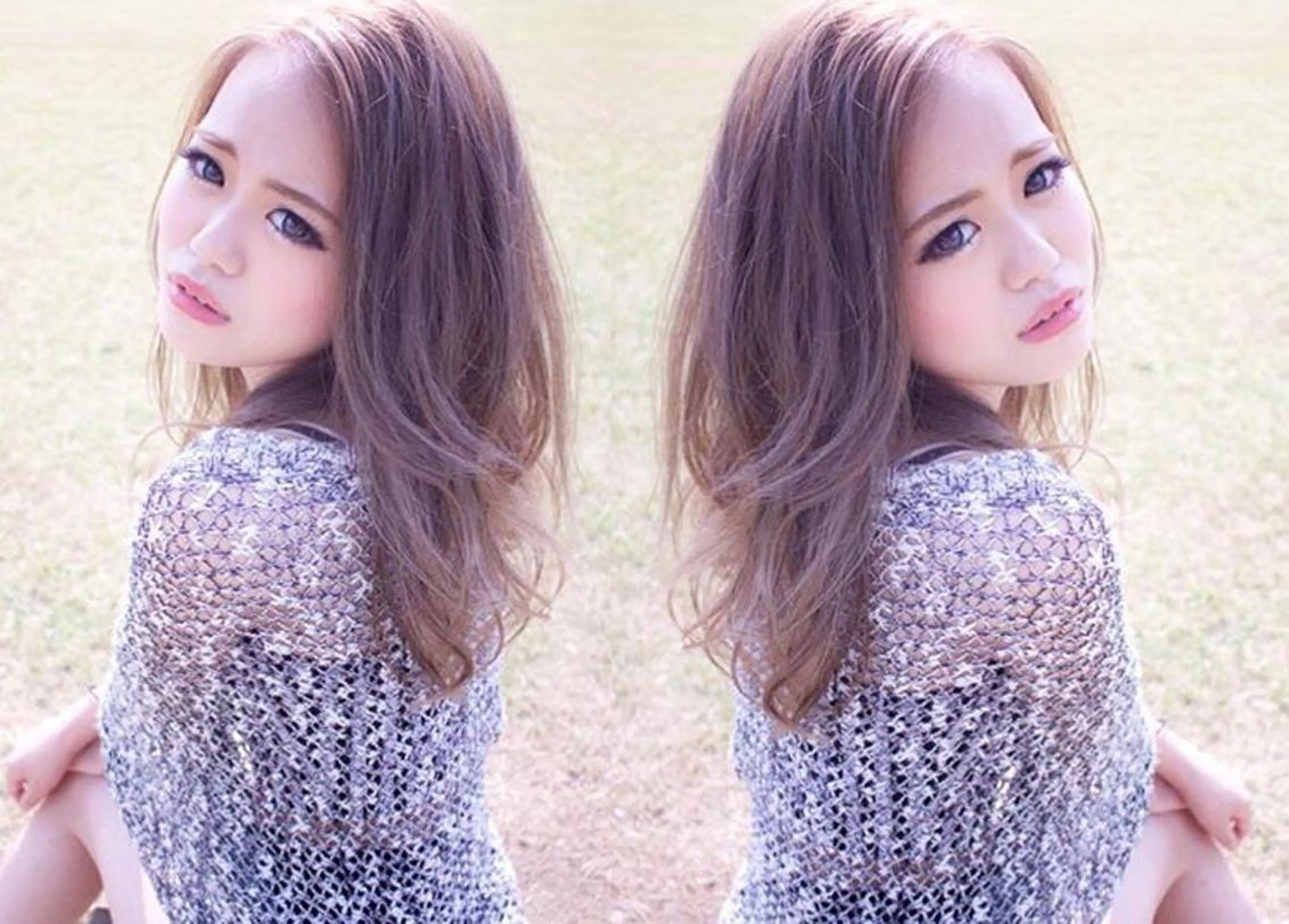 ミディアム セミロング ロング カラー 松田 由貴のヘアスタイル