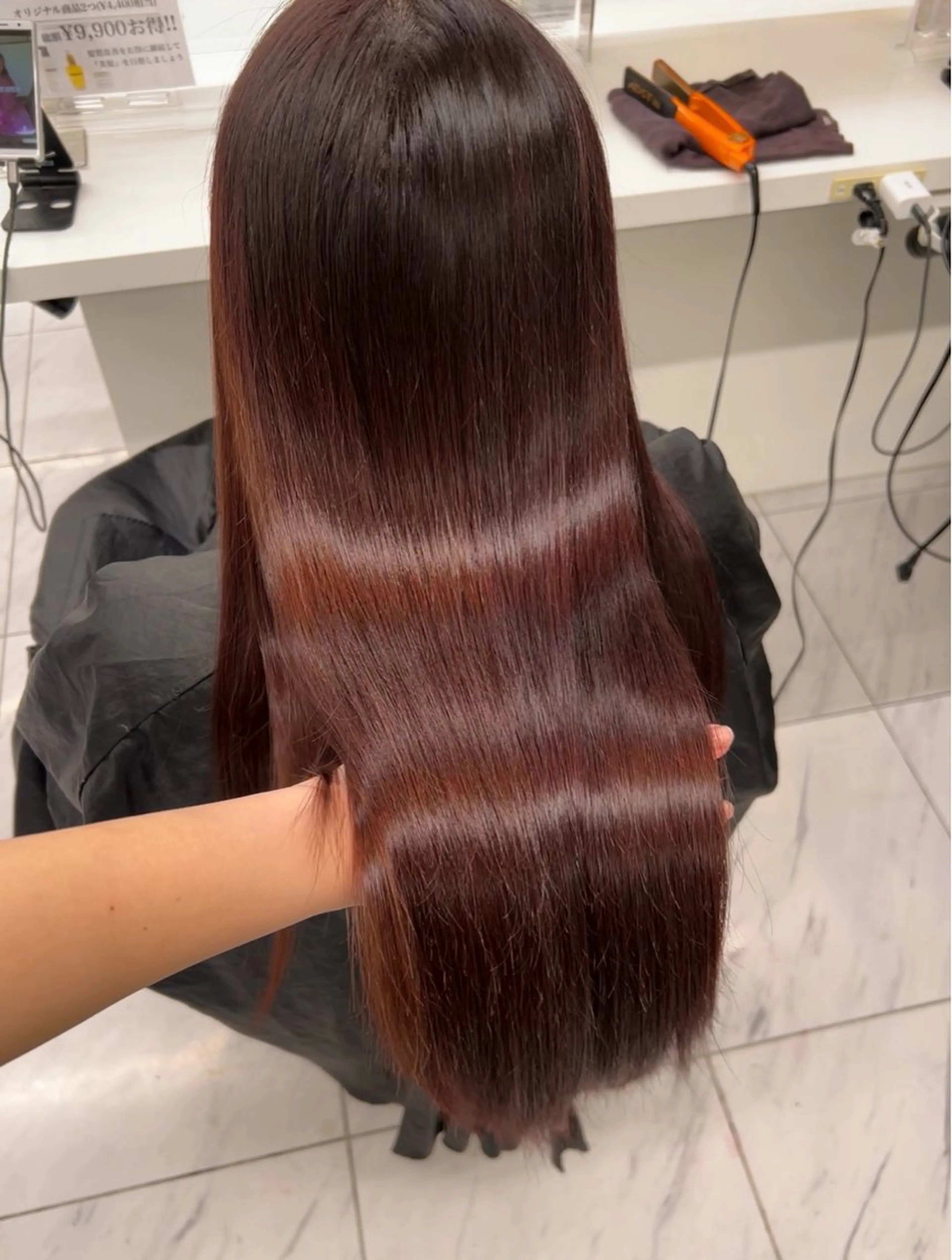 ロング カラー カット ヘアカラー トリートメント ヘッドスパ ヘアセット 🥯縮毛/レイヤー/ ベージュヘア🥯のヘアスタイル