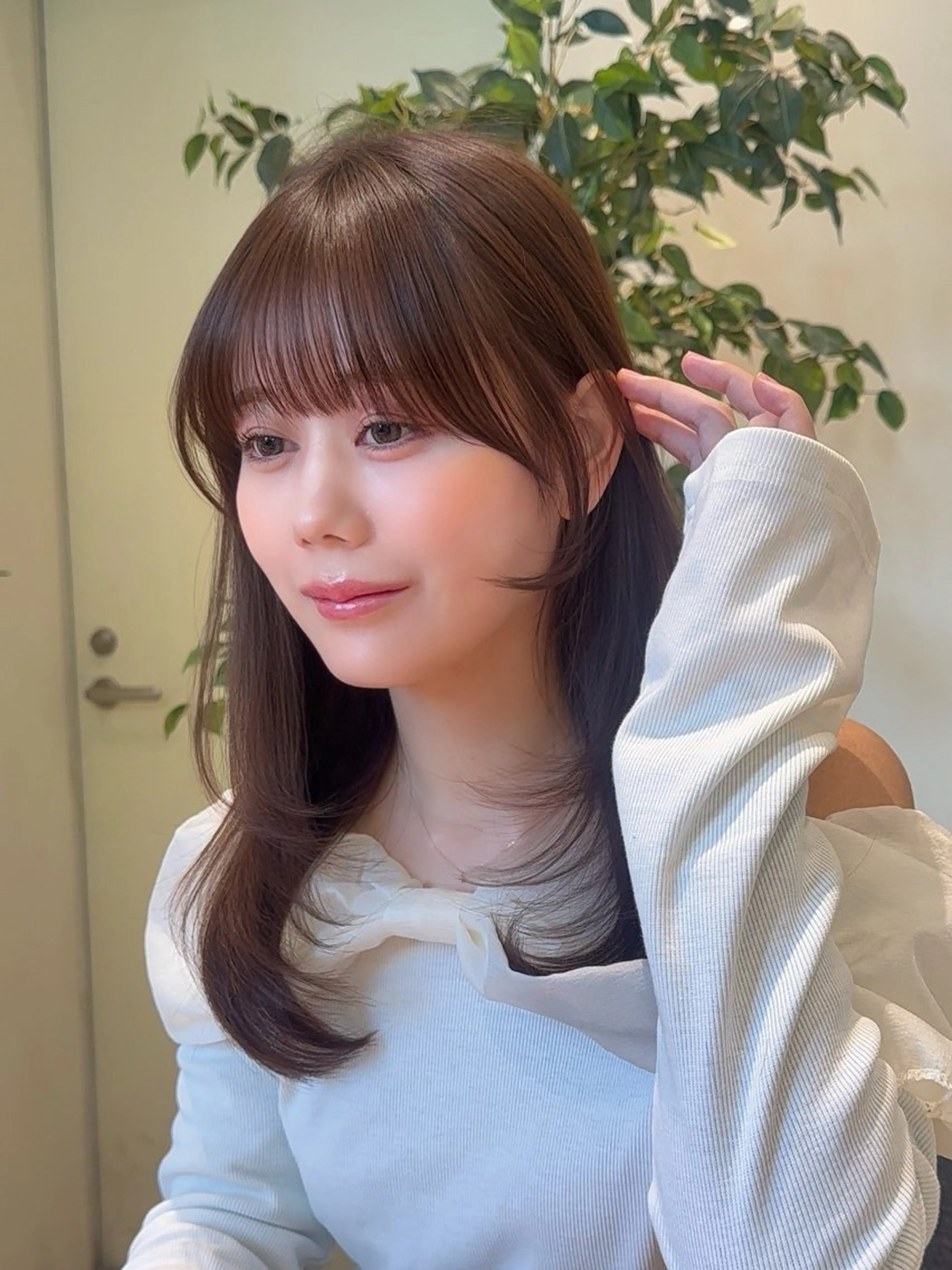 ミディアム カット ヘアカラー fitするカット♡ 暖色/ふうか◠‿◠のヘアスタイル