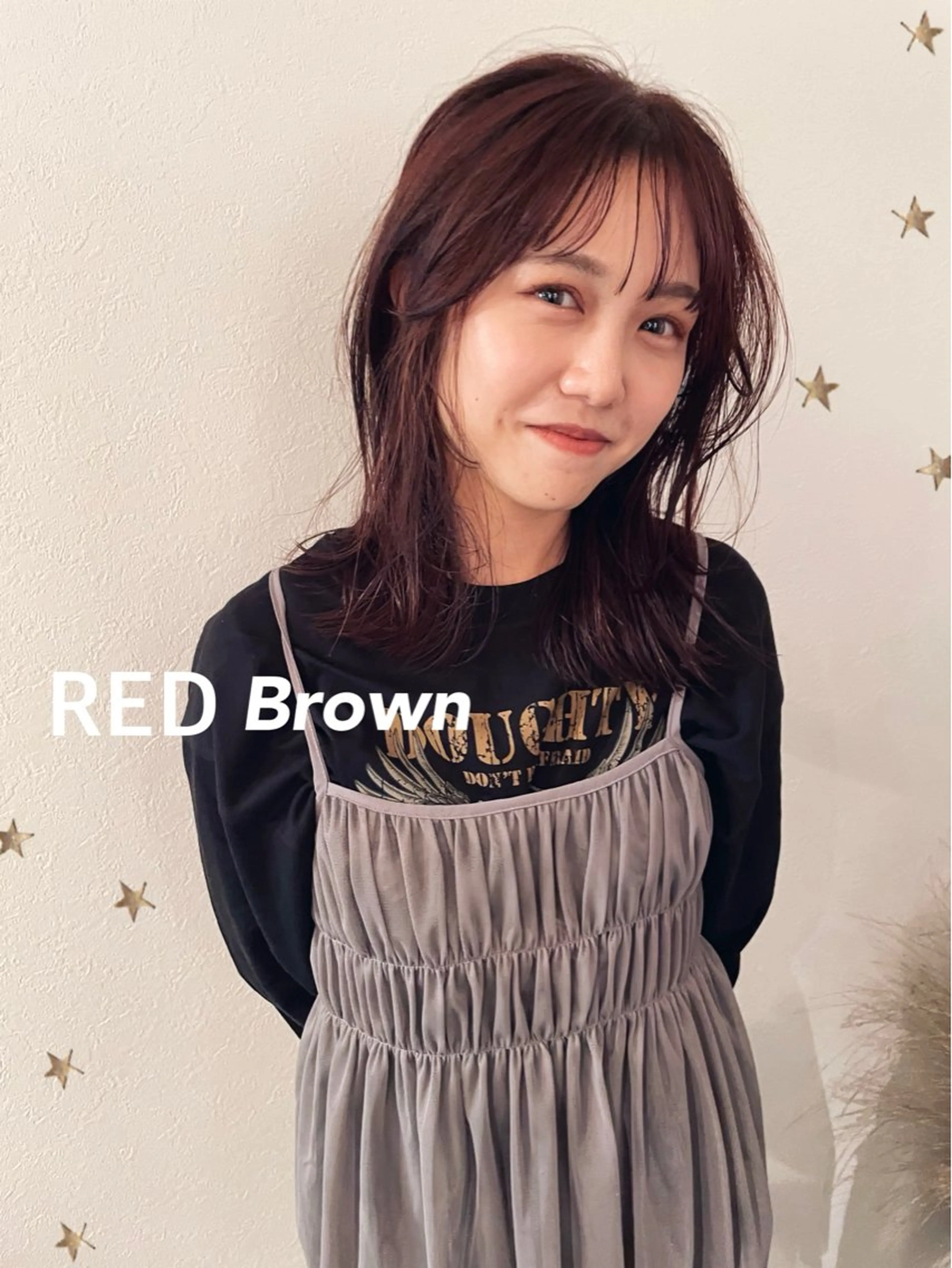 セミロング カラー カット ヘアカラー 市川 千夏のヘアスタイル