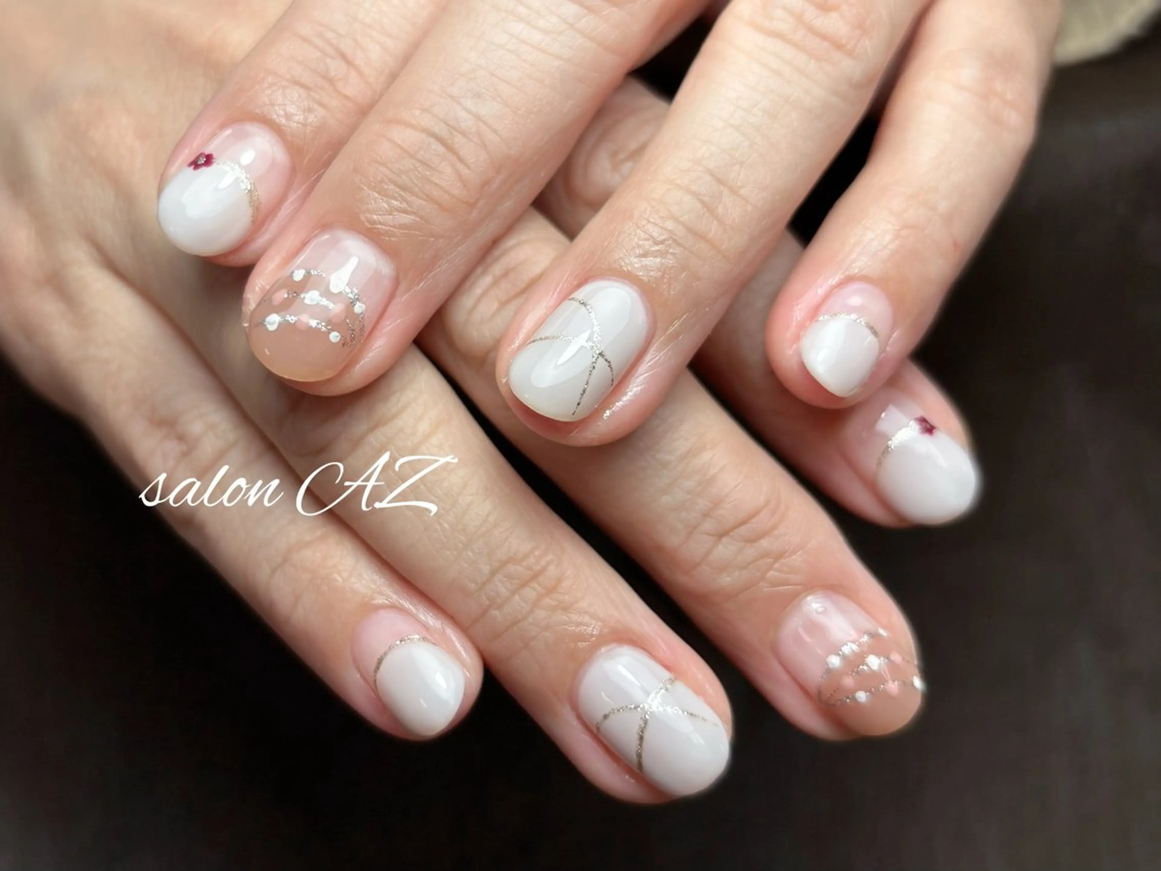 ネイル アートネイル 長さ出し フットネイル フレンチネイル ジェルネイル ハンドネイル salon AZのネイルデザイン