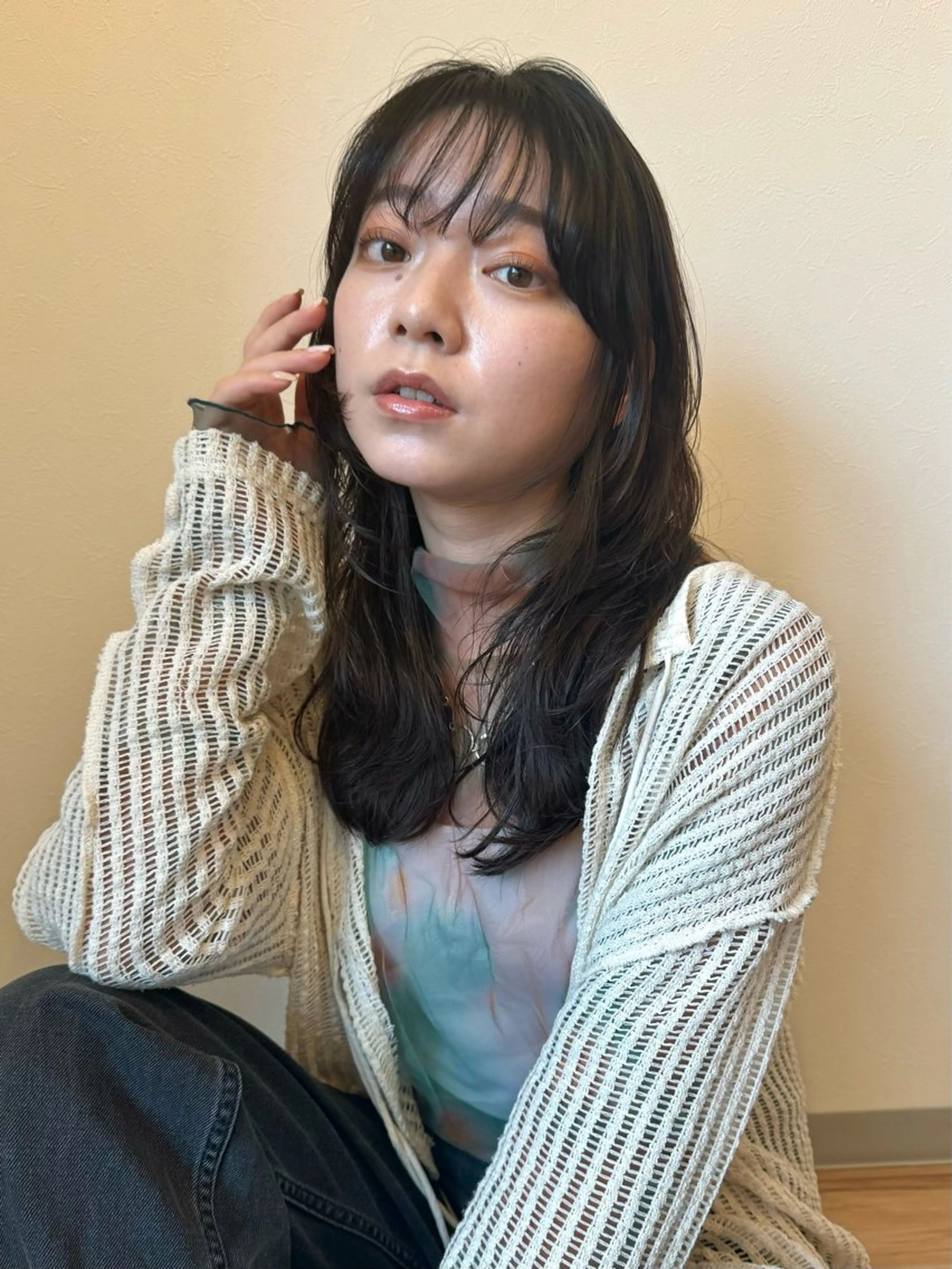 ロング カラー カット パーマ トリートメント レイヤー/ウルフ🤎 mayo.のヘアスタイル