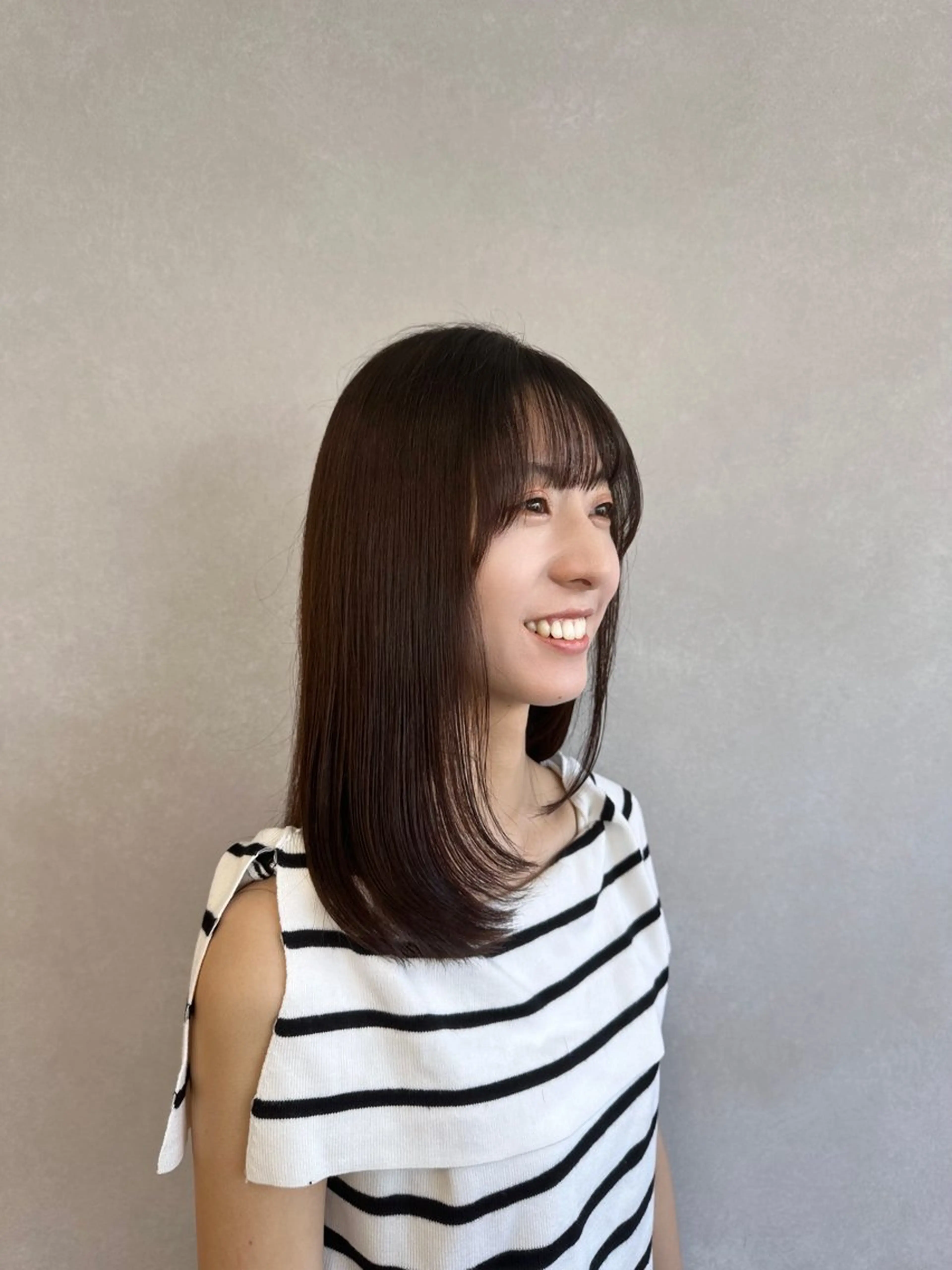 ミディアム カット ヘアカラー トリートメント まるみショート/ ボブ/hinaのヘアスタイル