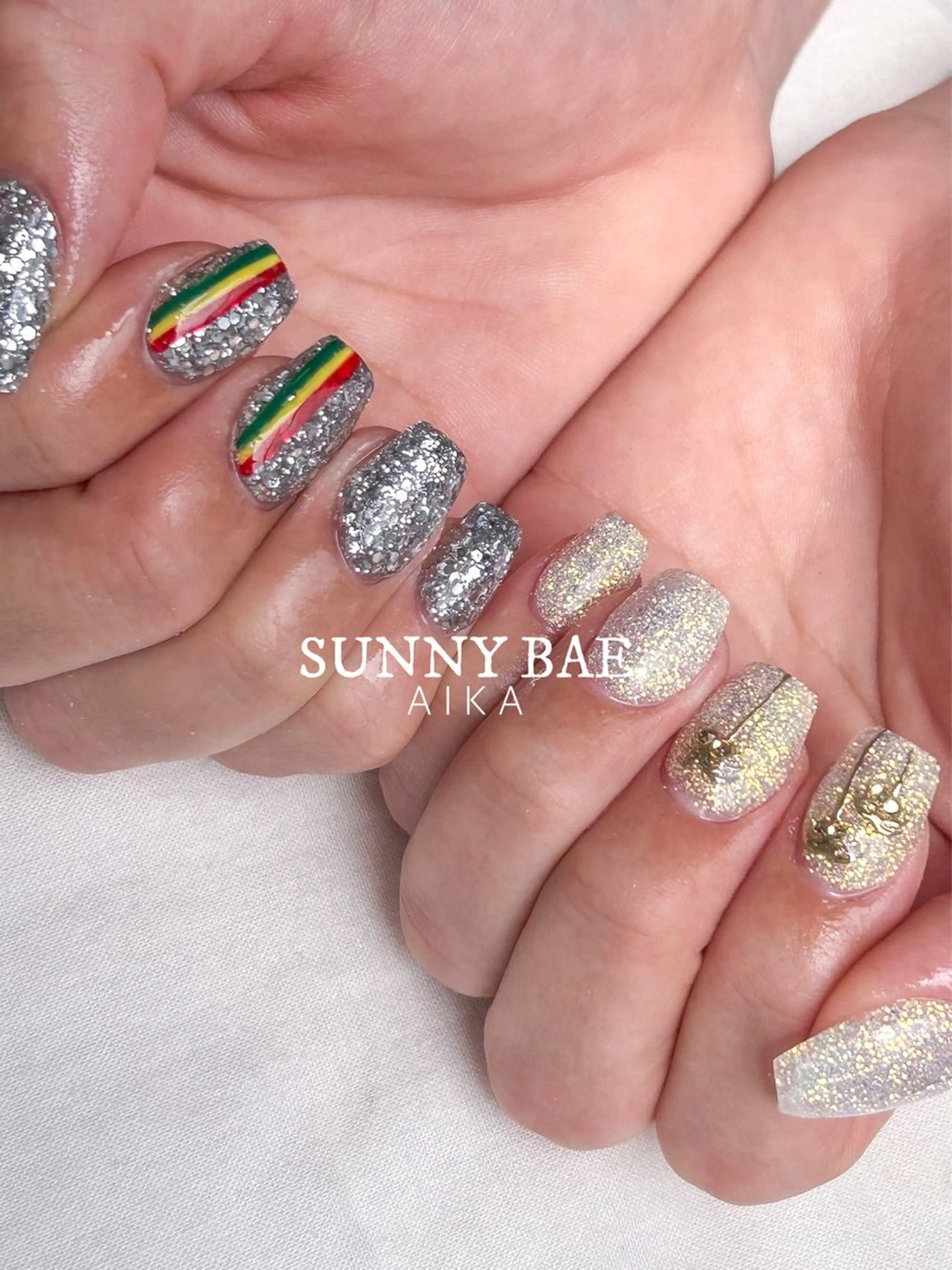 ネイル スカルプネイル ショートネイル 夏ネイル Made By AIKAのネイルデザイン