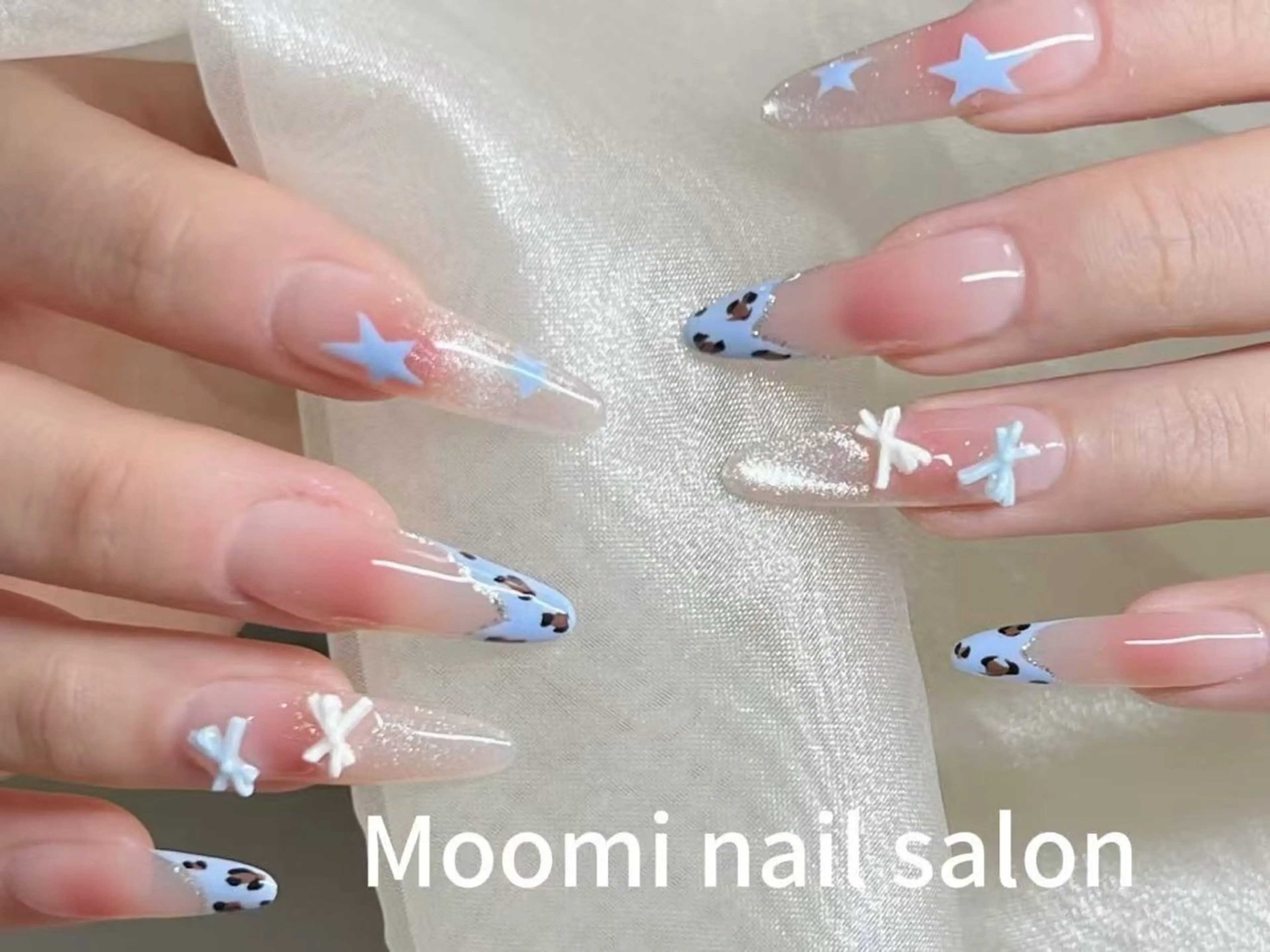 ネイル チークネイル フレンチネイル ジェルネイル グラデーション ハート ハンドネイル moomi nail スカルプ専門のネイルデザイン