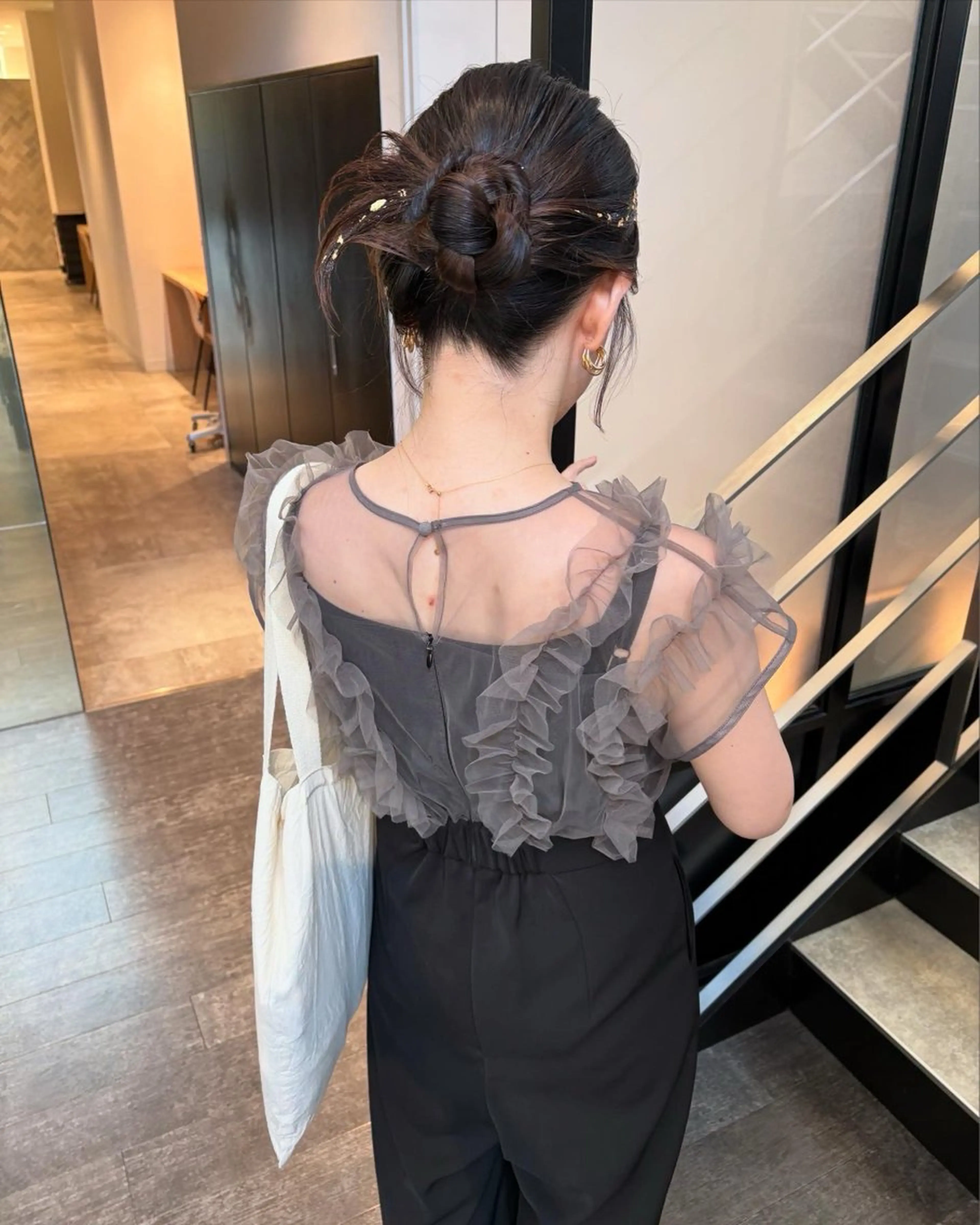 セミロング ヘアアレンジ 結婚式・ブライダル カット ヘアセット 宮村マオ　/ Hair set🪽のヘアスタイル