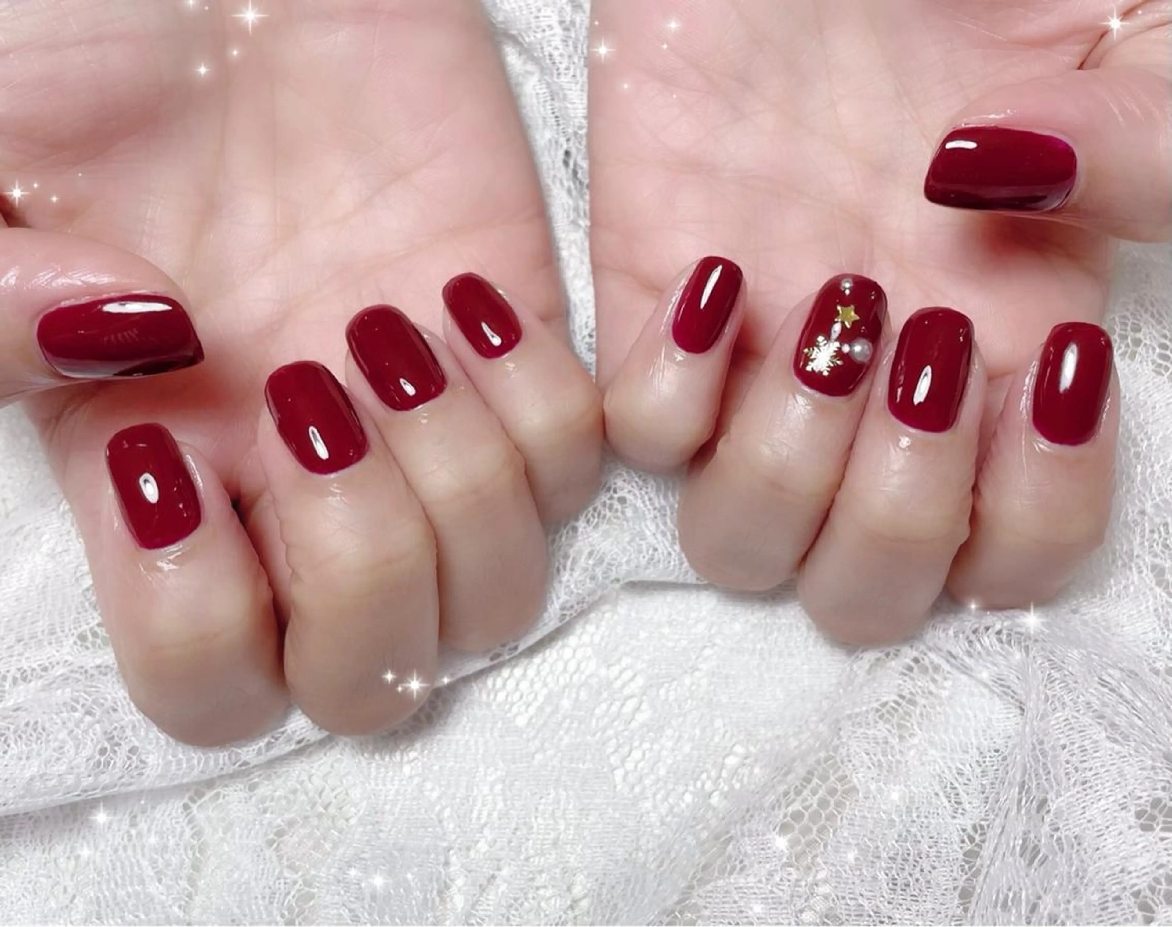 ネイル 冬ネイル ハンドネイル FLARE NAIL フレアネイルのネイルデザイン