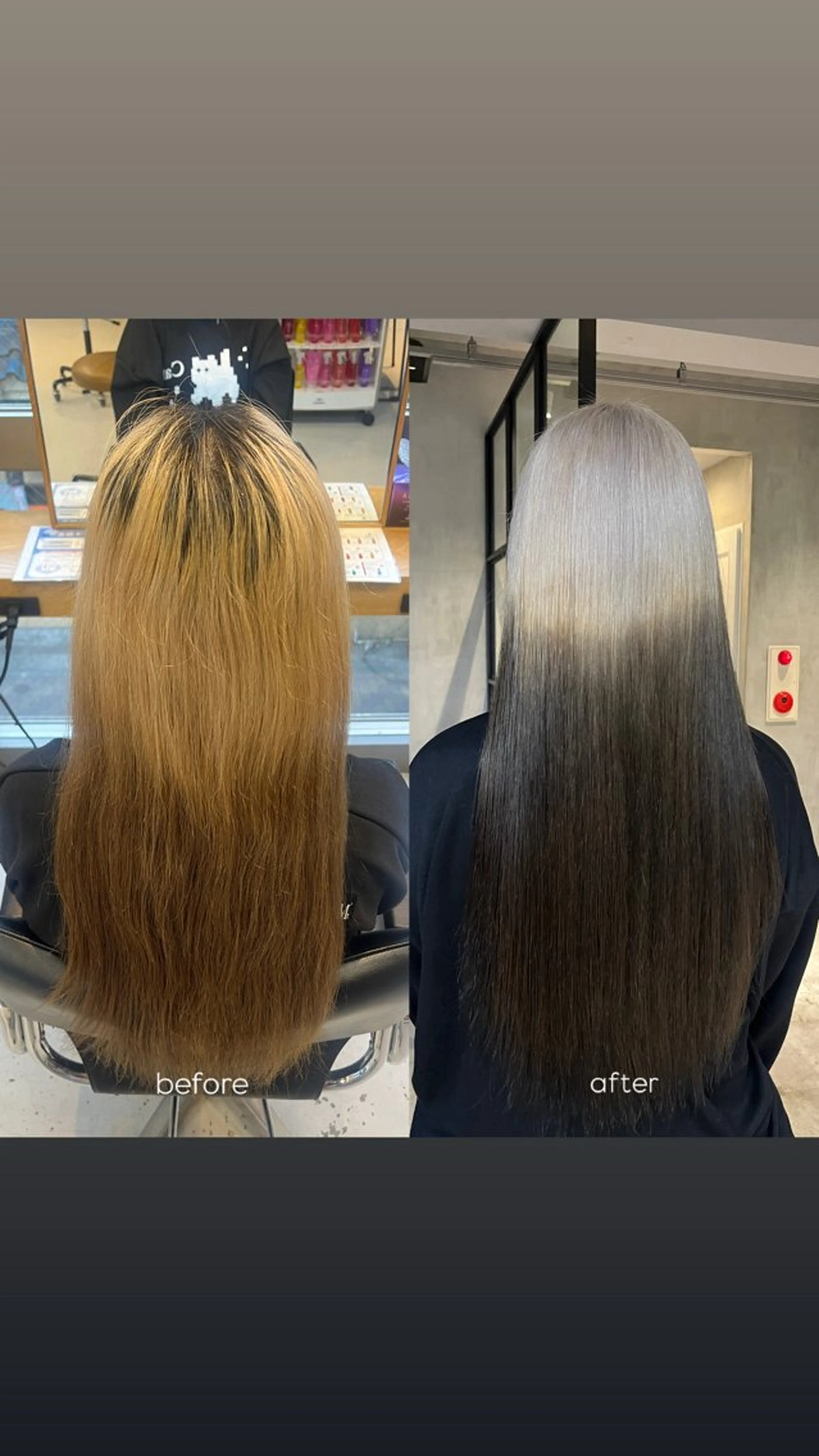 ロング カラー キッズ ベージュカラー ブリーチ ダークグレー ハイトーンカラー ホワイトベージュ ヘアカラー ちせ/ 透明感カラー /elima調布のヘアスタイル