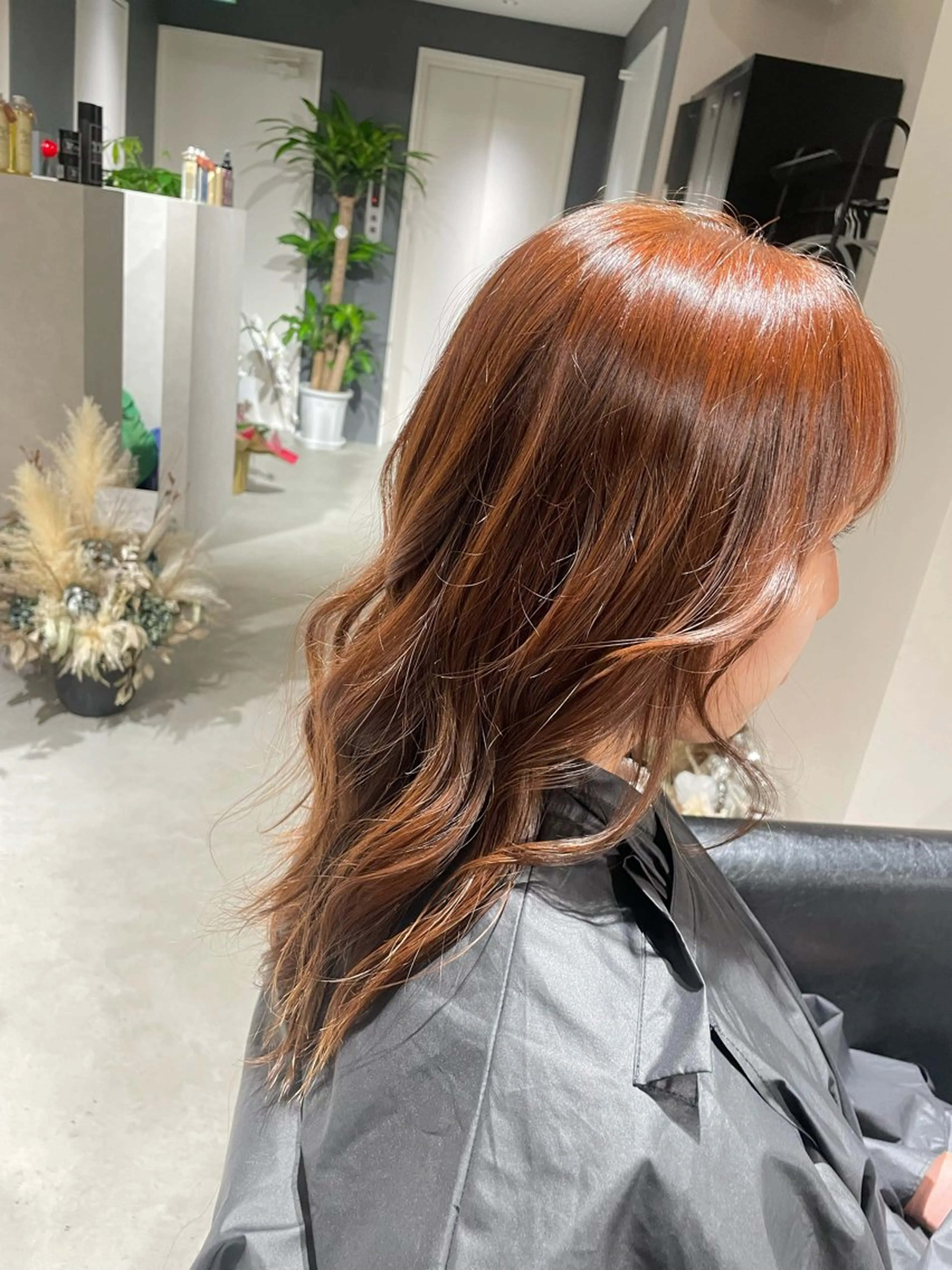 カラー オレンジ バレイヤージュモデル 募集👒ヨンスクのヘアスタイル