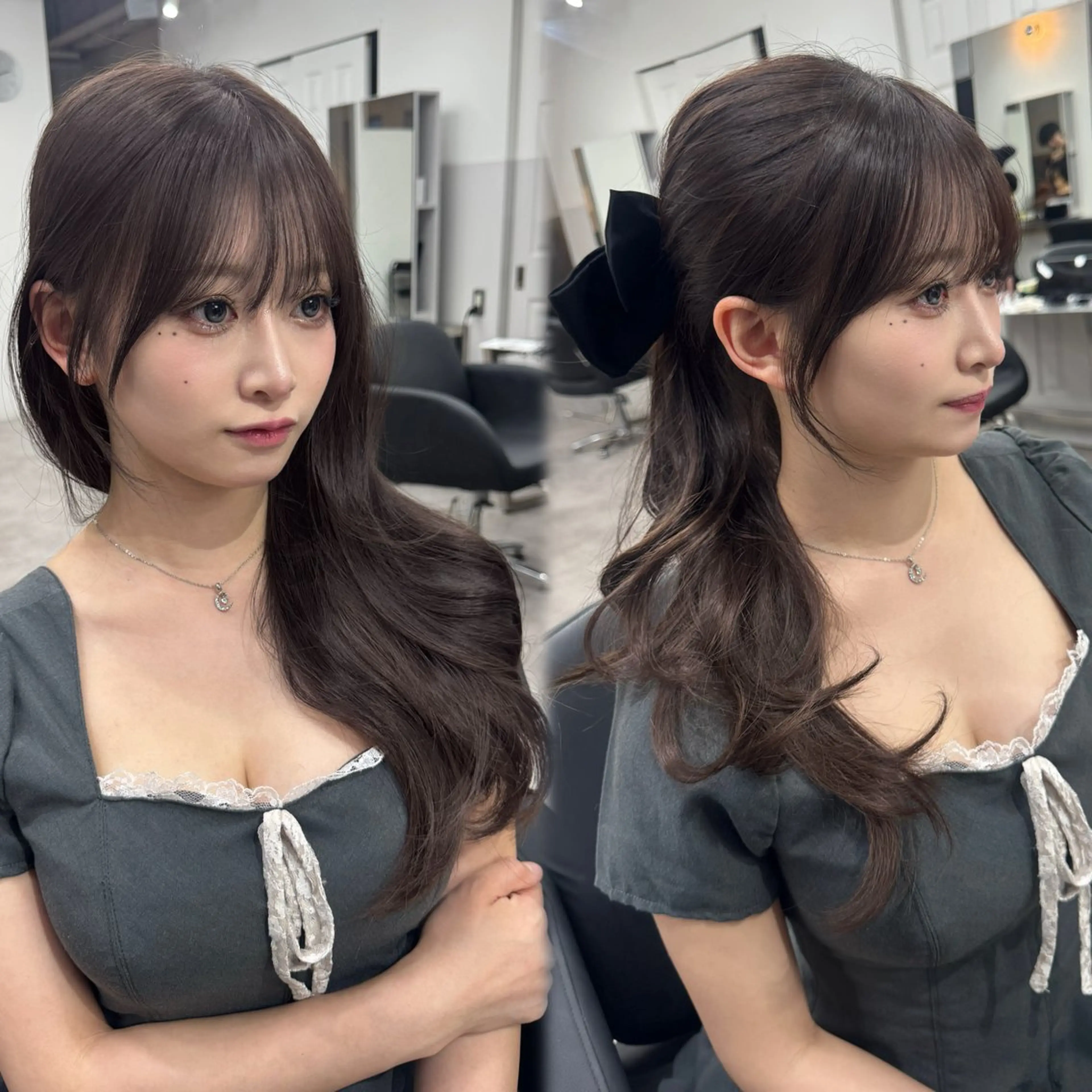 ロング カラー カット ヘアカラー トリートメント 🎀レイヤー×透明感 ×髪質改善🎀米田のヘアスタイル