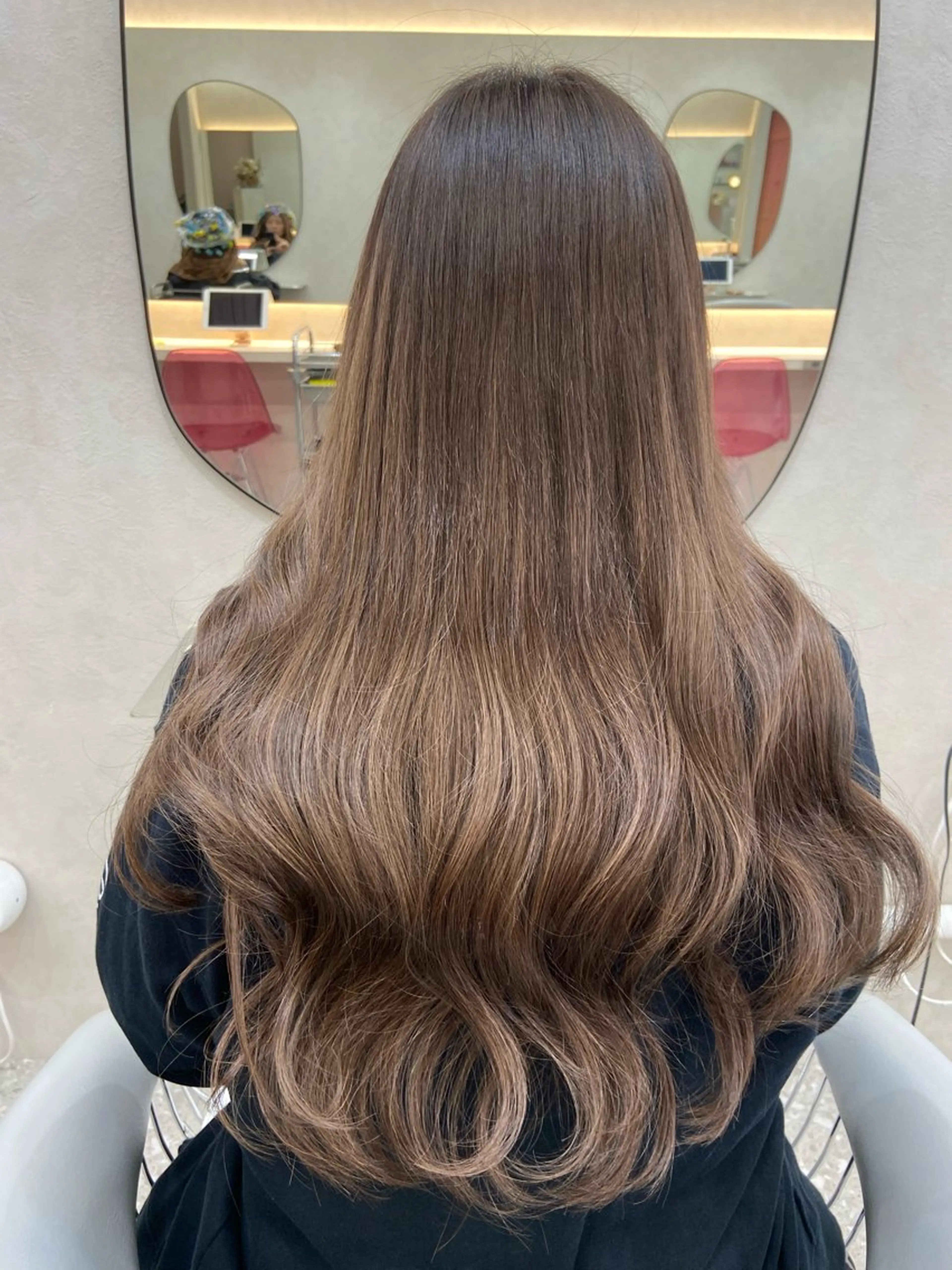 ロング カラー シールエクステ エクステ ヨシンモリ 韓国風ヘア カット ヘアカラー エクステ 新宿/韓国ヘア 中明度カラー/かやのヘアスタイル