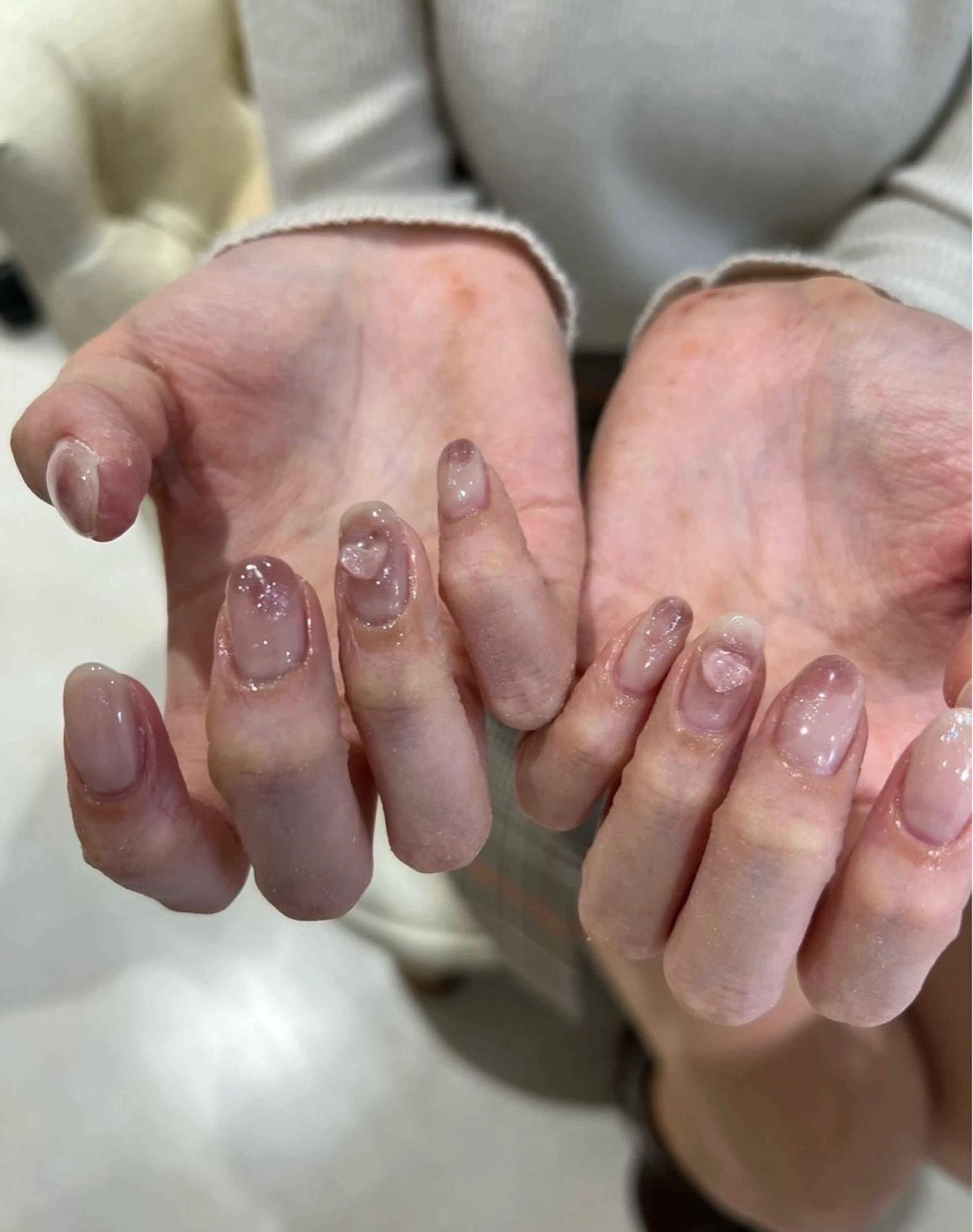 ネイル ハート ニュアンスネイル ピンク manami プルミエール錦糸町店のネイルデザイン