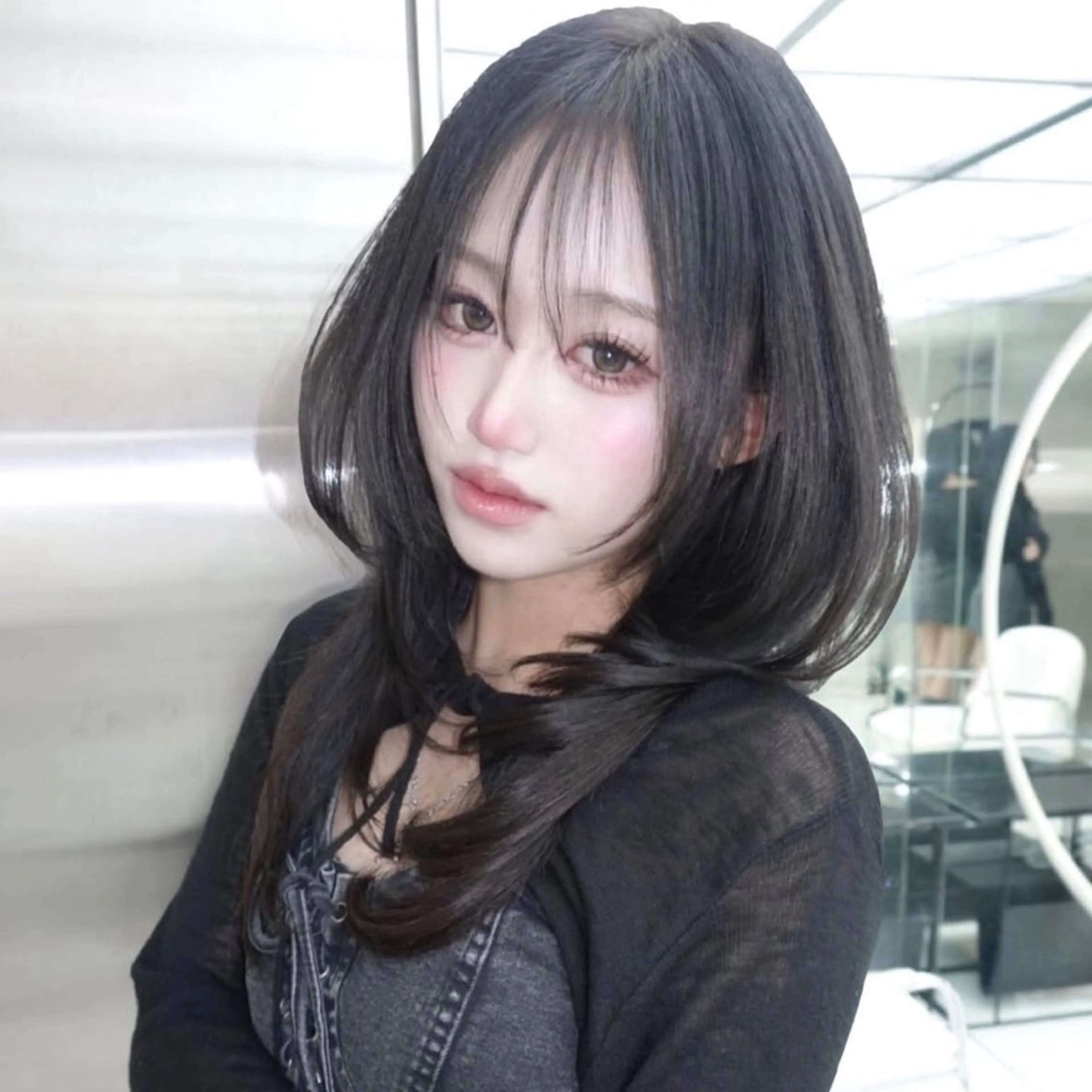 ロング くびれヘア 顔周りカット ハイレイヤー 韓国風ヘア レイヤーカット カット トリートメント Nao/ 大宮/レイヤーカットのヘアスタイル