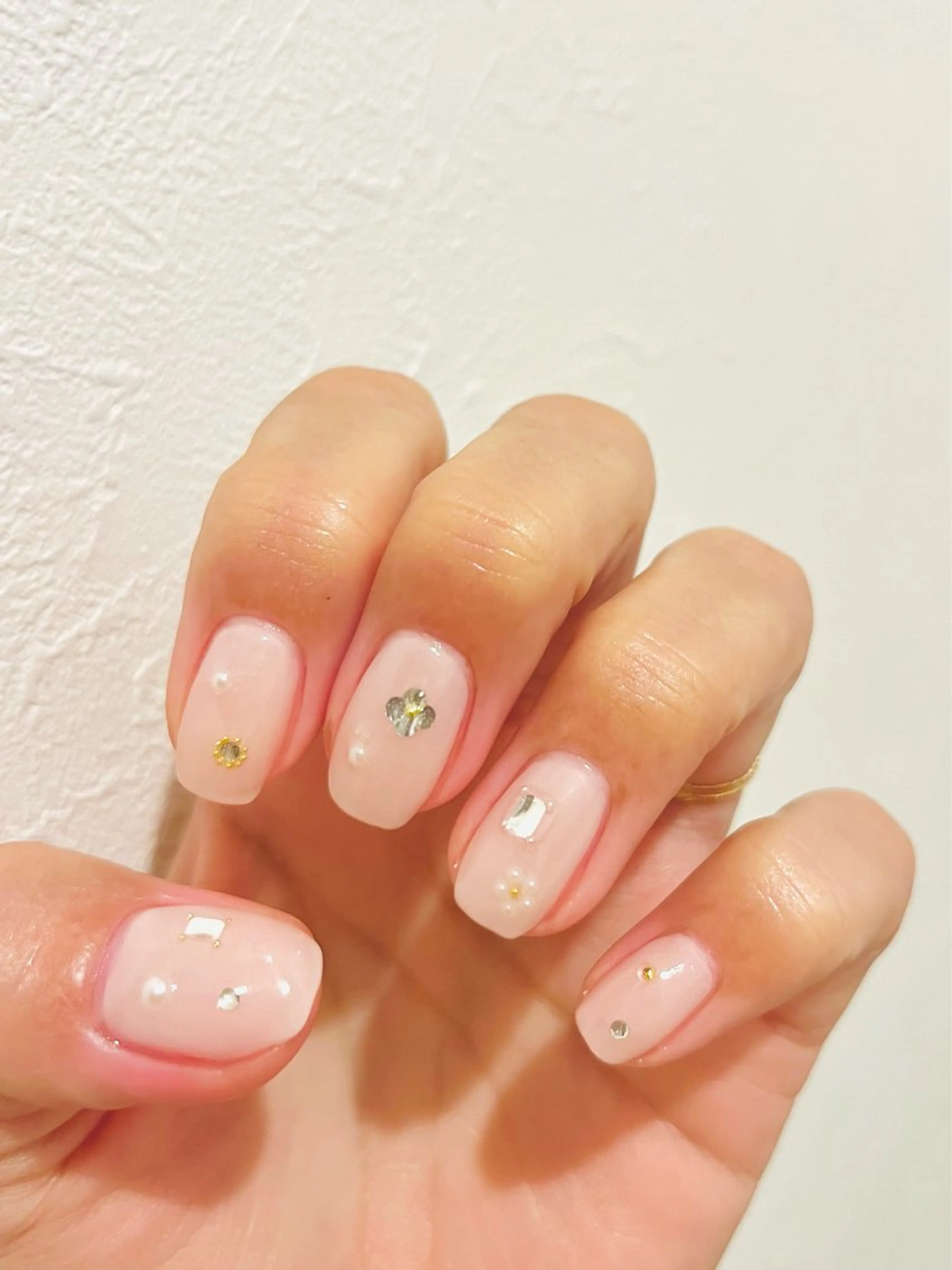 ネイル 持ち込み ピンク ハンドネイル Hum nail  roomのネイルデザイン