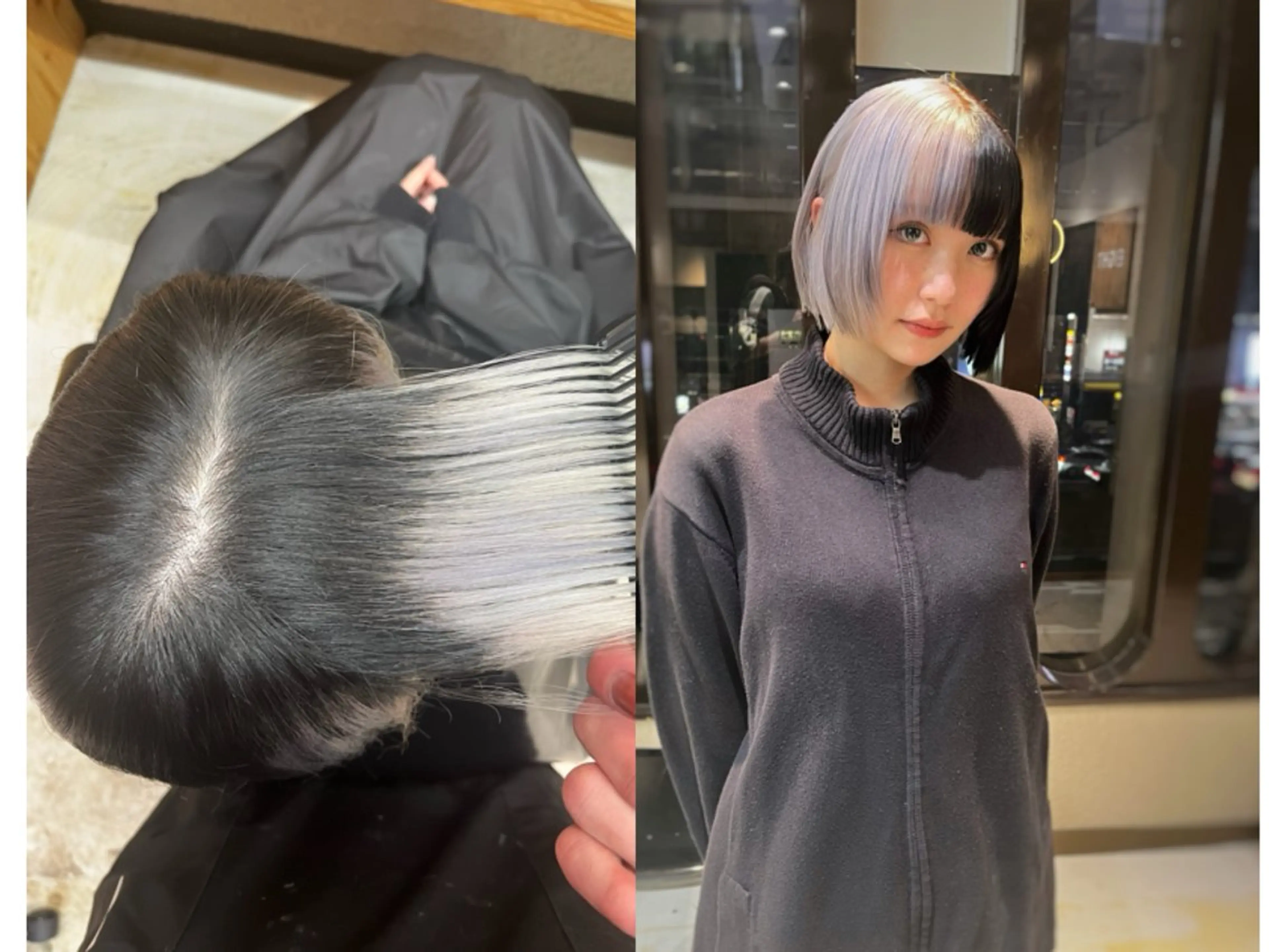 セミロング 💖艶ハイトーン髪質 改善💖ケンシンのヘアスタイル