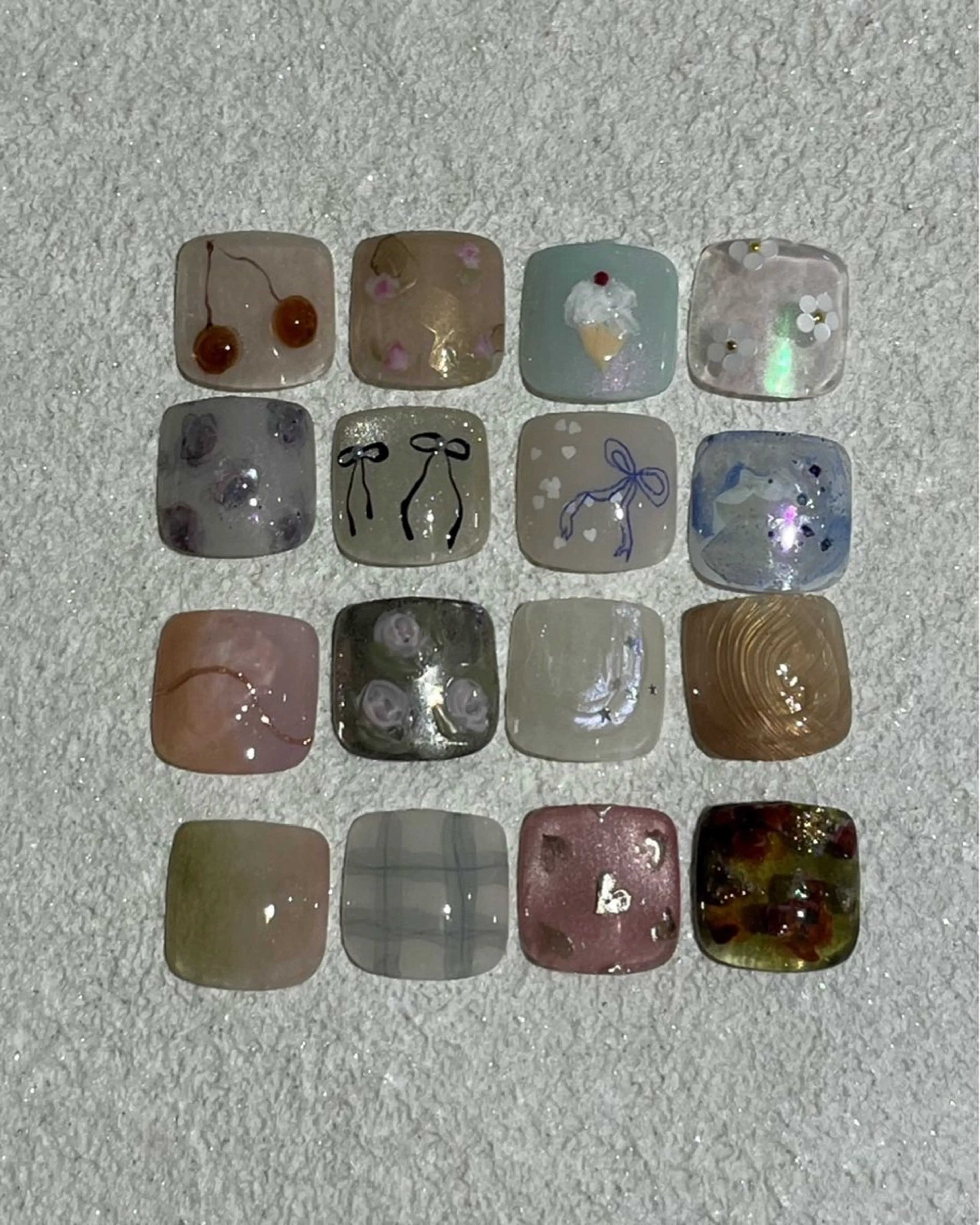 平日17時まで【オフあり】親指アートフットネイル/ワンカラー/マグネット/フラッシュラメ/パラジェルの写真