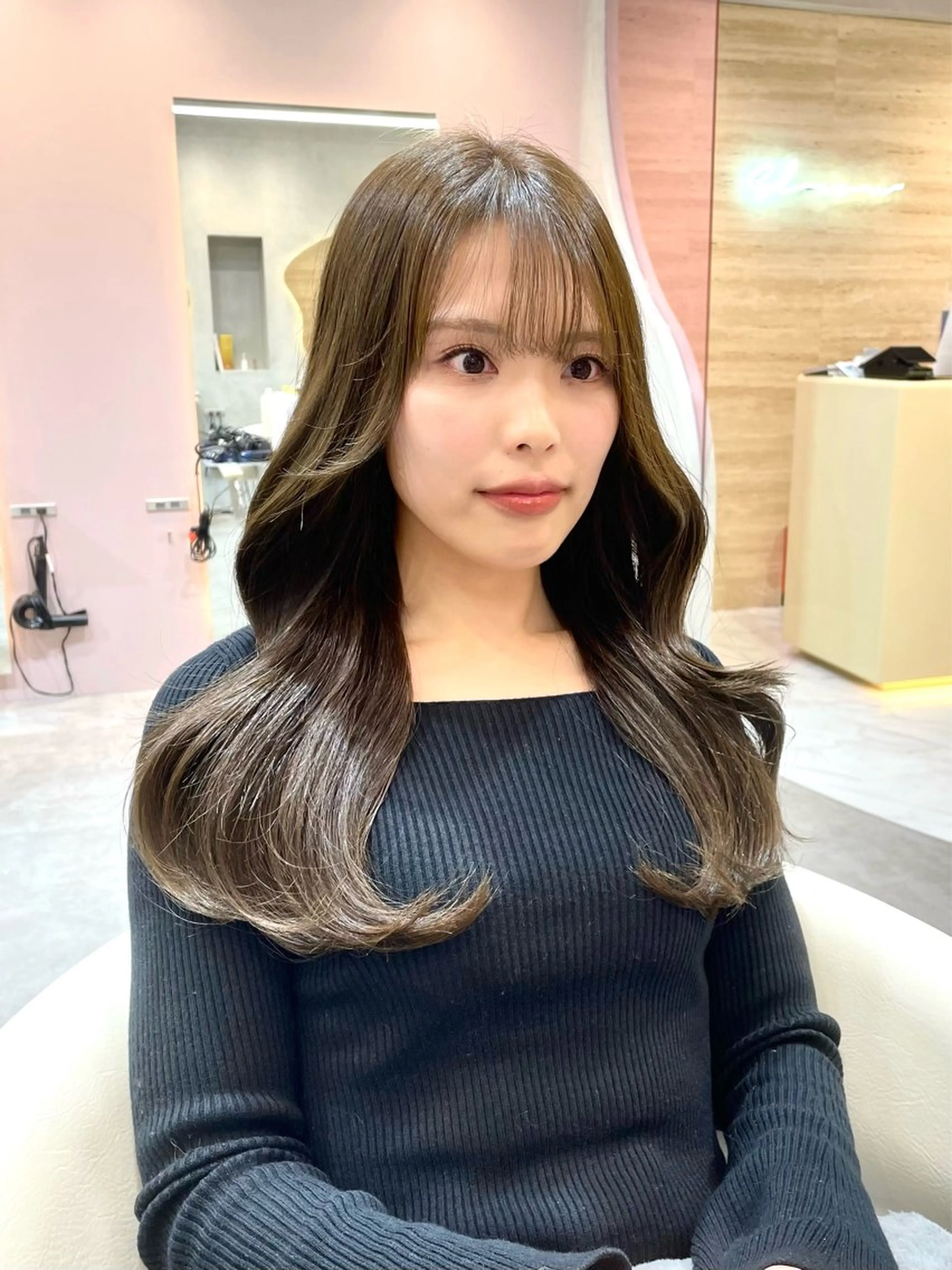 セミロング カット トリートメント 縮毛矯正ブリーチなし 🍒❤ゆうきのヘアスタイル