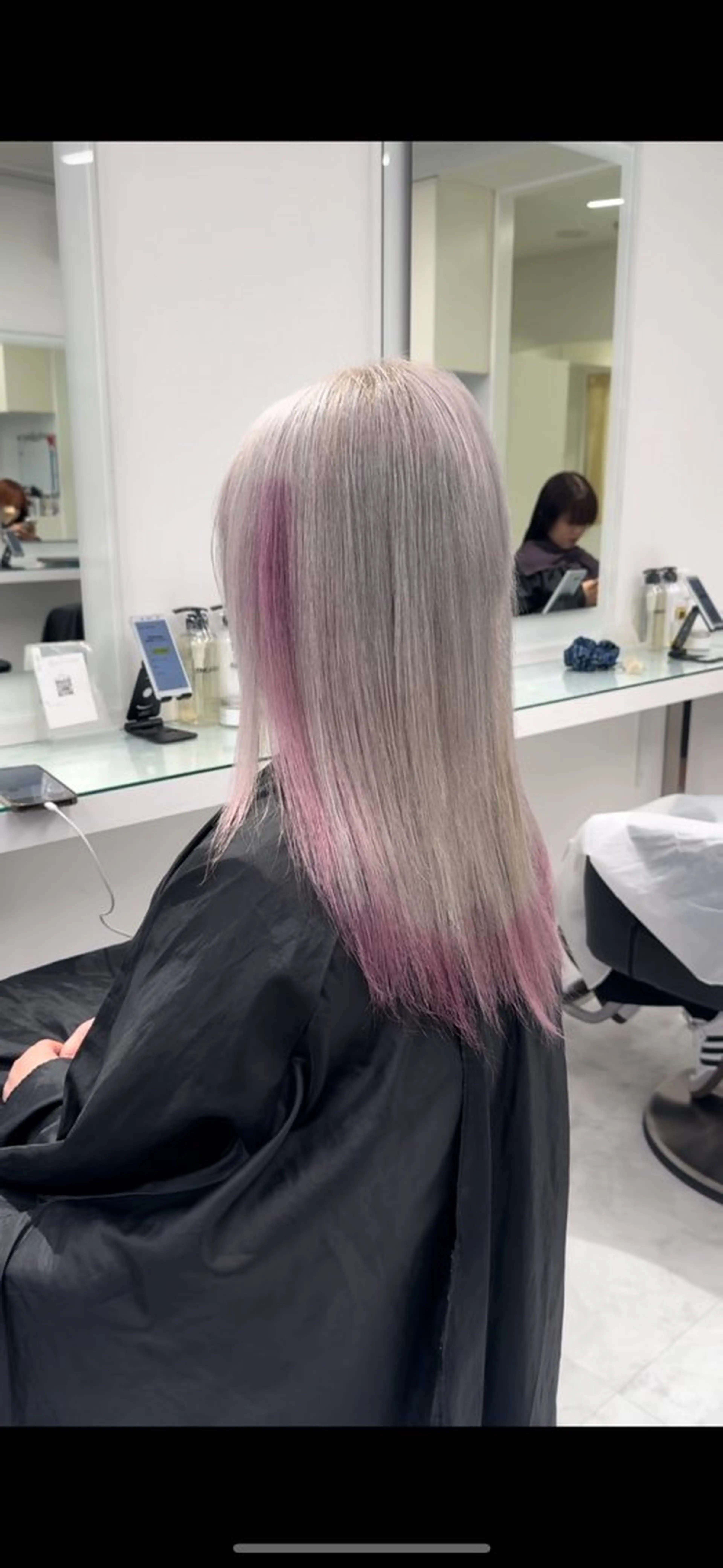 ロング カラー ヘアアレンジ ヘアカラー トリートメント ヘッドスパ ヘアセット ハイトーン艶カラー 🤍ゆうひのヘアスタイル