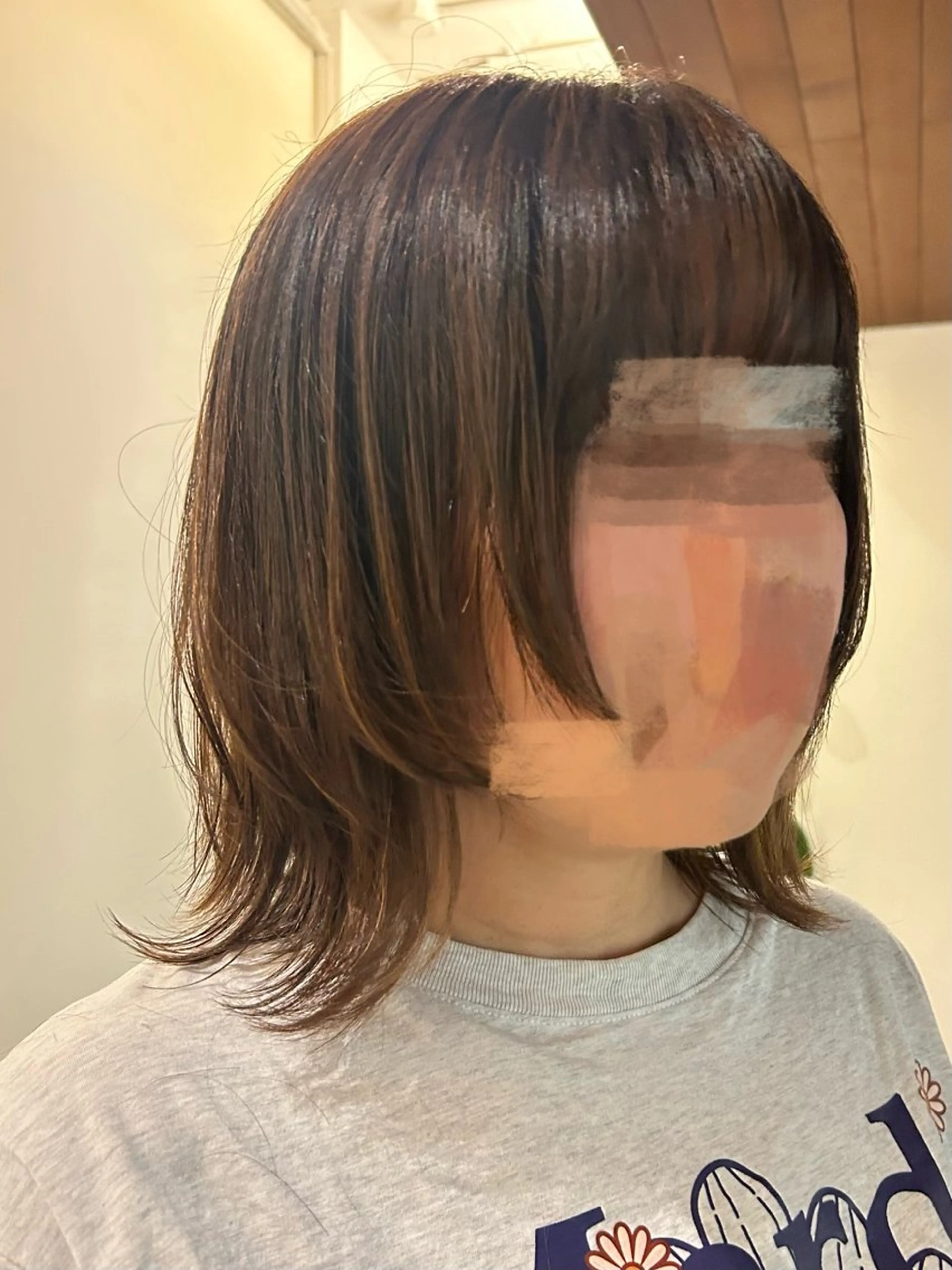 ミディアム ボブレイヤー ミディアムレイヤー ボブ 顔周りカット レイヤーカット Arai Kaho ５月🈵のヘアスタイル