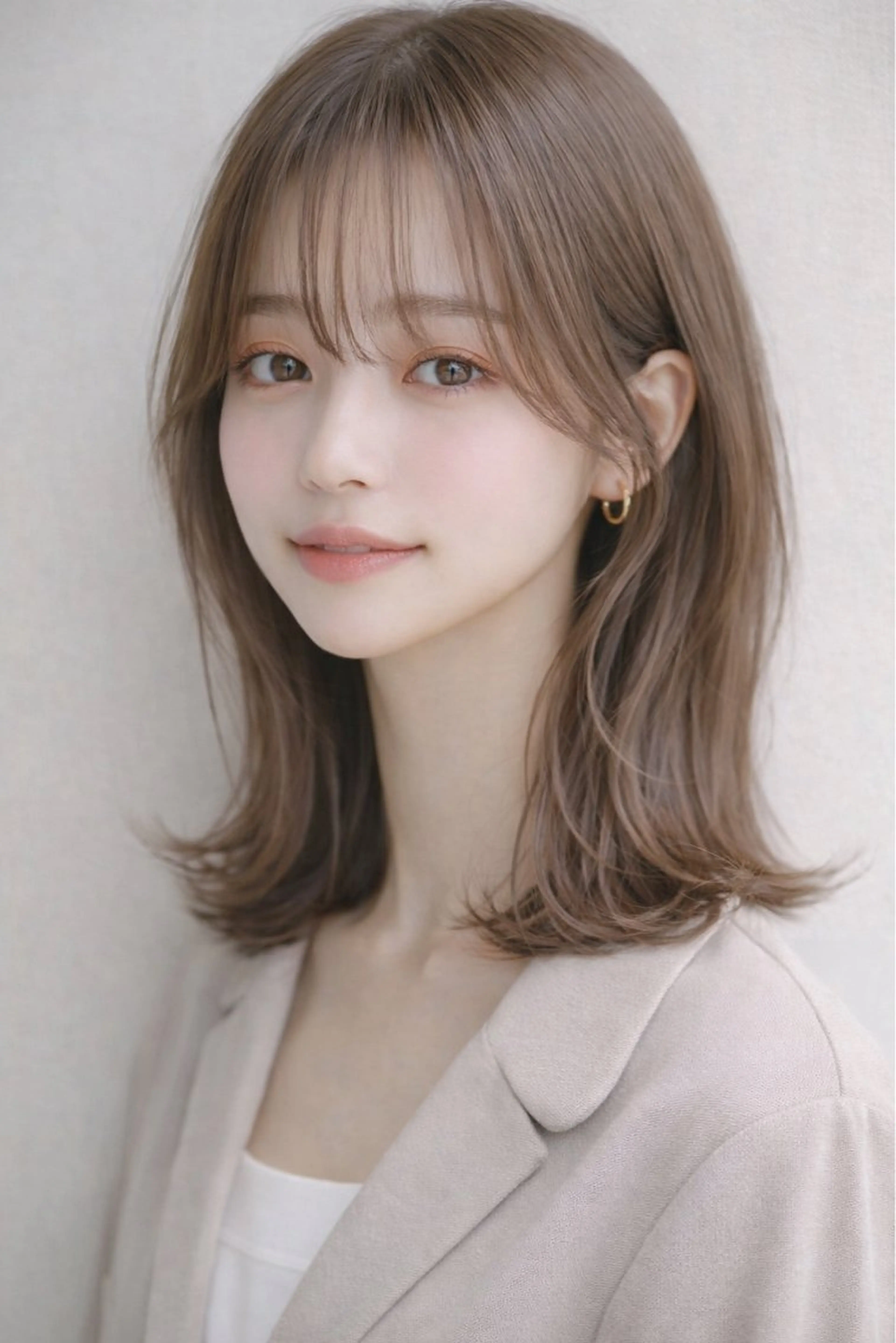 ミディアム カラー ベージュカラー 透明感カラー イルミナカラー 外国人風カラー カット ヘアカラー トリートメント 田村和範/似合わせ カラー/髪質改善のヘアスタイル