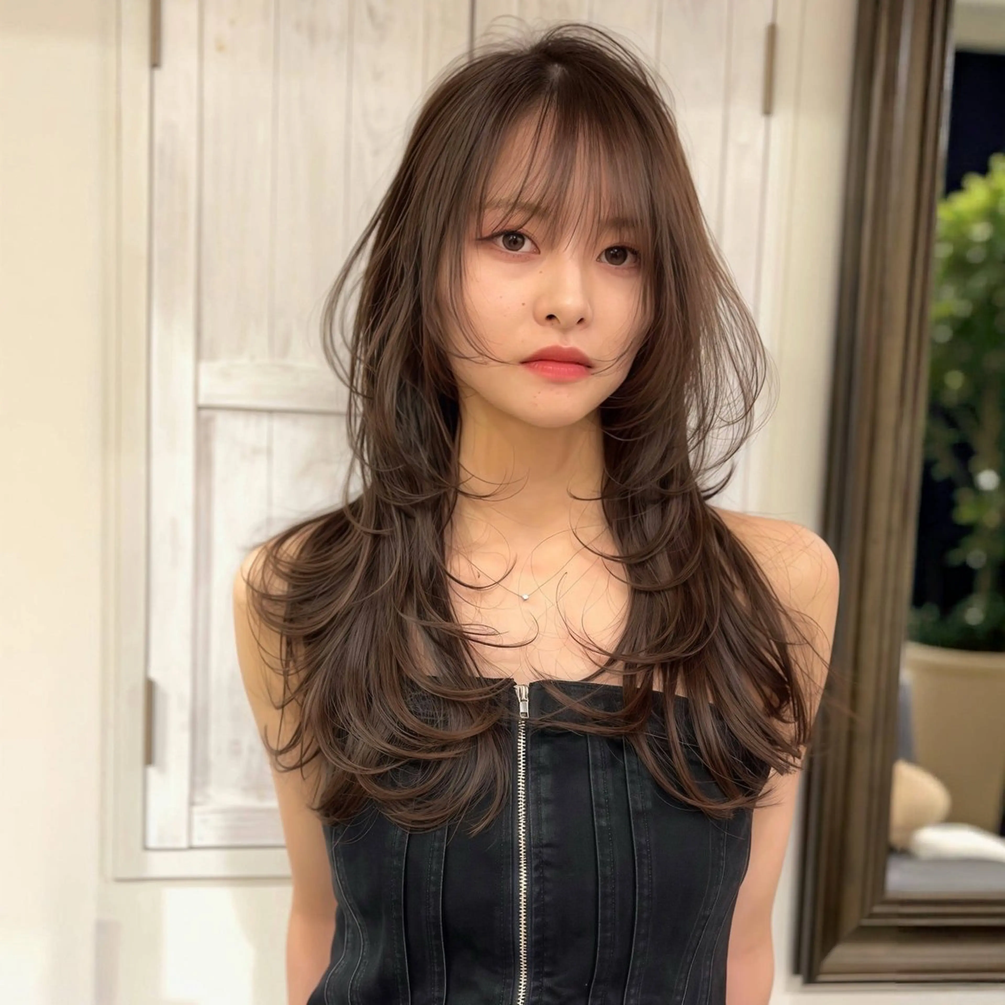 セミロング 顔まわりレイヤー 顔周りカット レイヤーカット 高野 恭佑のヘアスタイル