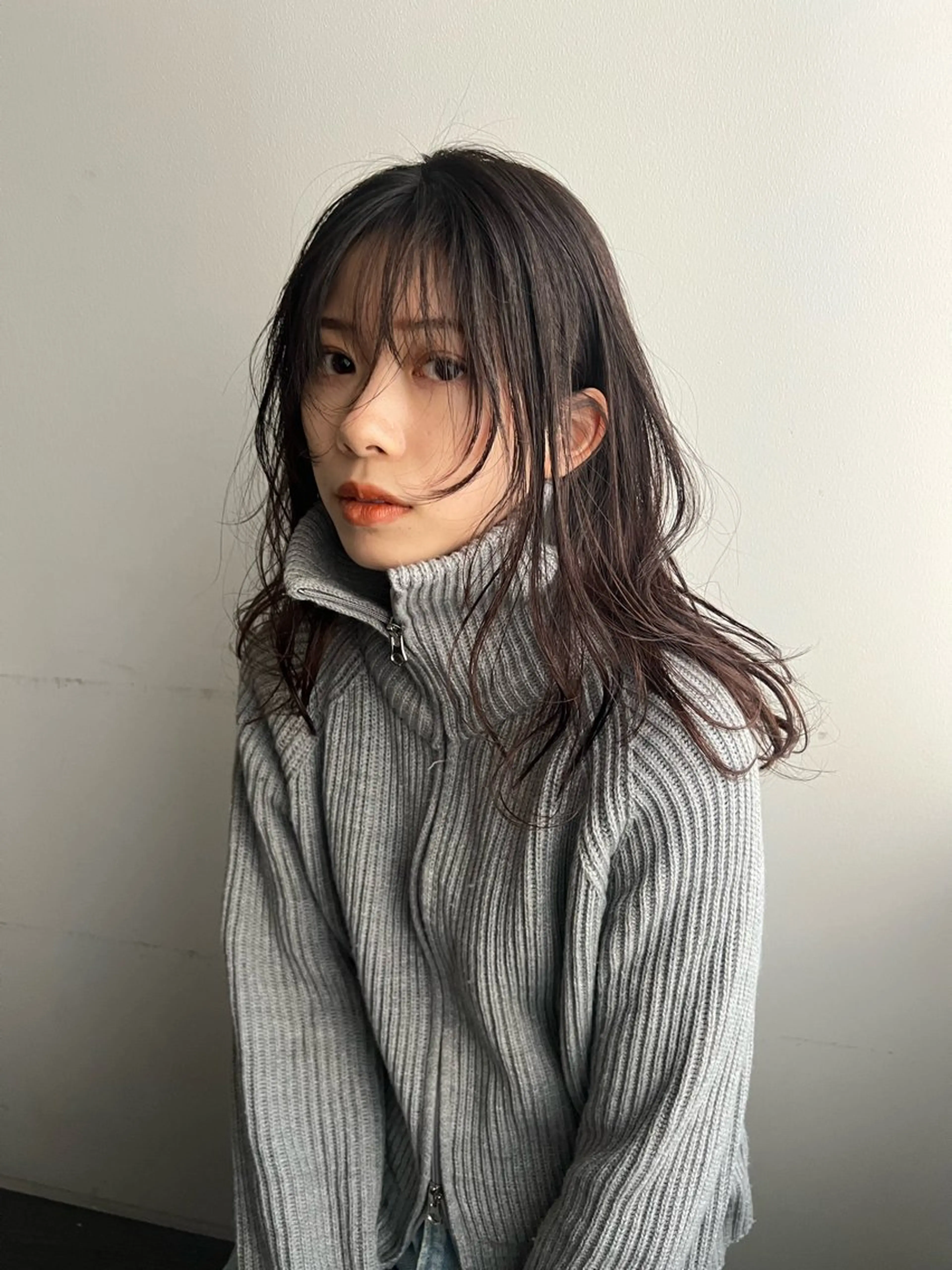 セミロング カラー ブラウンカラー ダークブラウン レイヤーカット ウルフレイヤーカット /チヒロのヘアスタイル