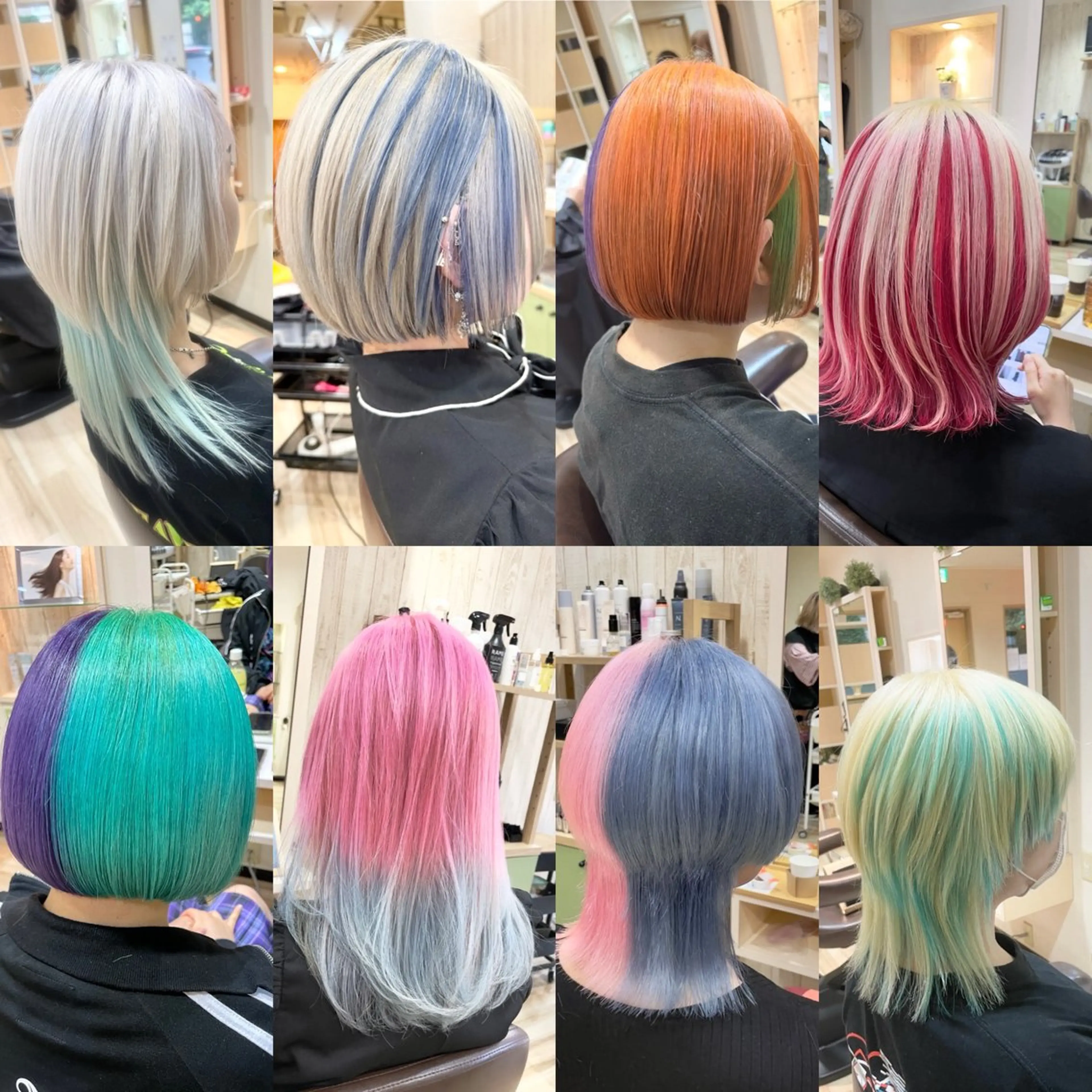 ミディアム カラー 🌈派手髪ハイトーン 🌈鈴木亮太🌈のヘアスタイル