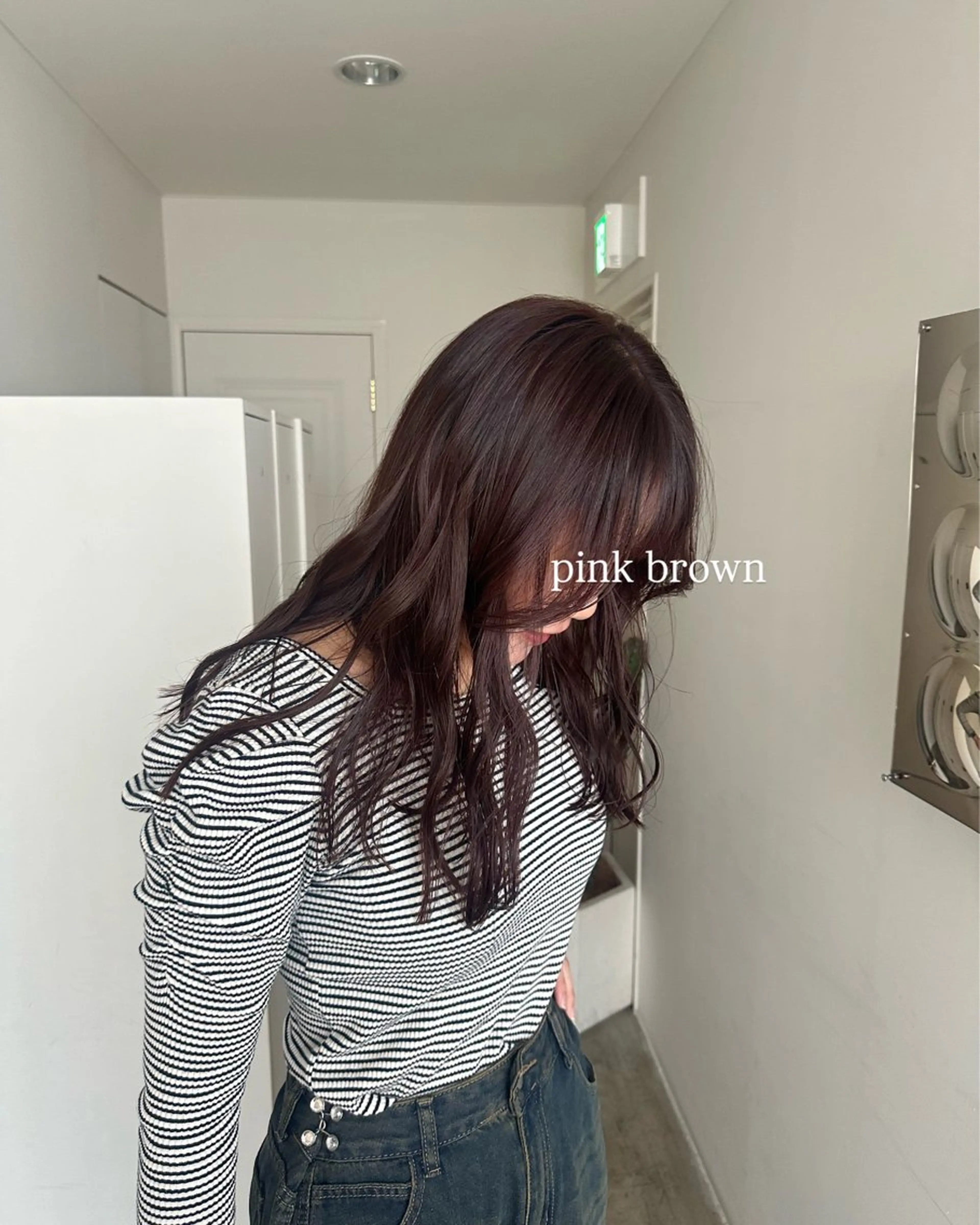ロング カラー ブリーチ ブラウンカラー ブリーチなしカラー ピンクカラー ピンクブラウン 透明感カラー/顔周り レイヤー/髪質改善のヘアスタイル