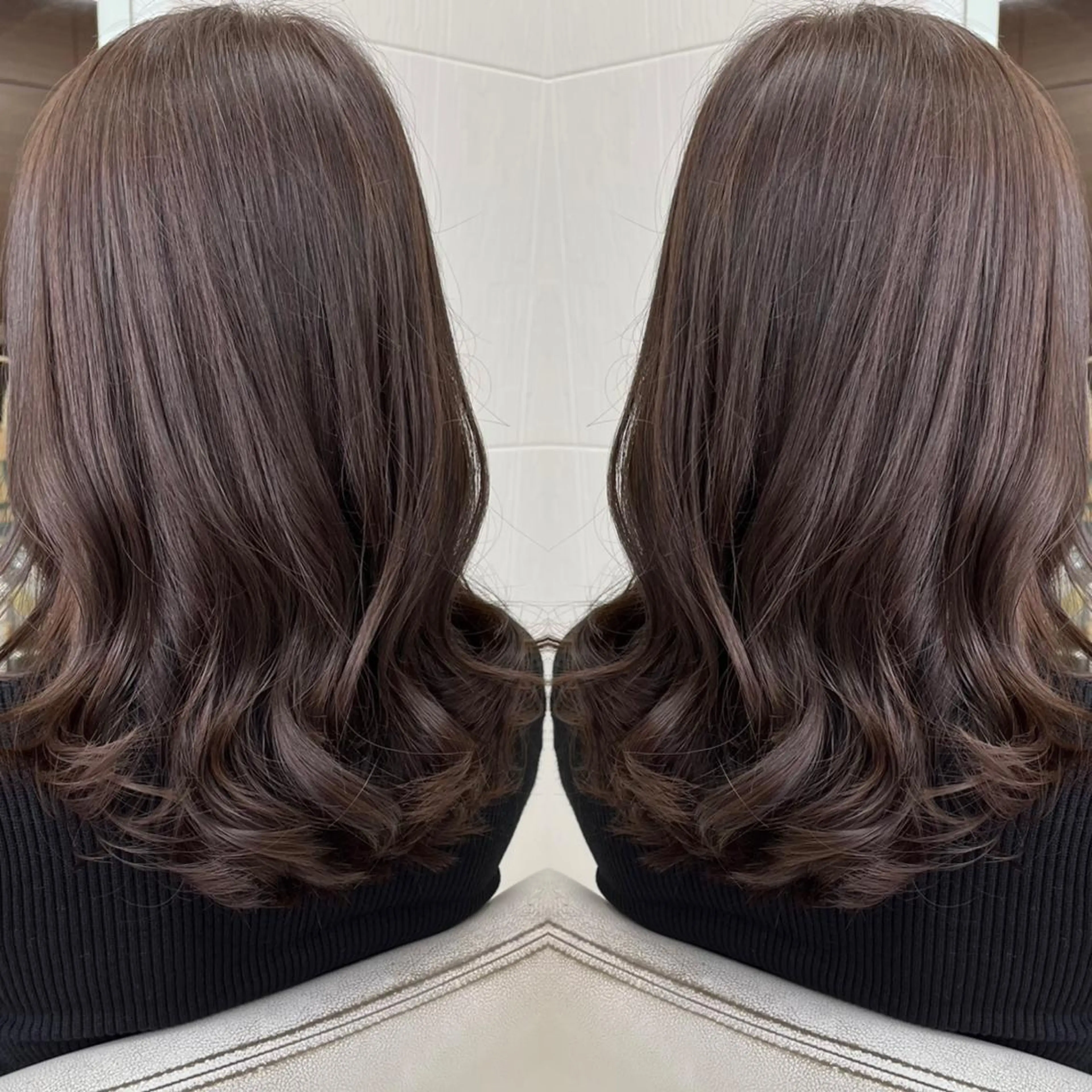 セミロング カラー ベージュカラー ブルーカラー 透明感カラー レイヤーカット カット ヘアカラー トリートメント BOOTH share salon所属・ハタケヤマヨシキ ／BOOTHのヘアスタイル