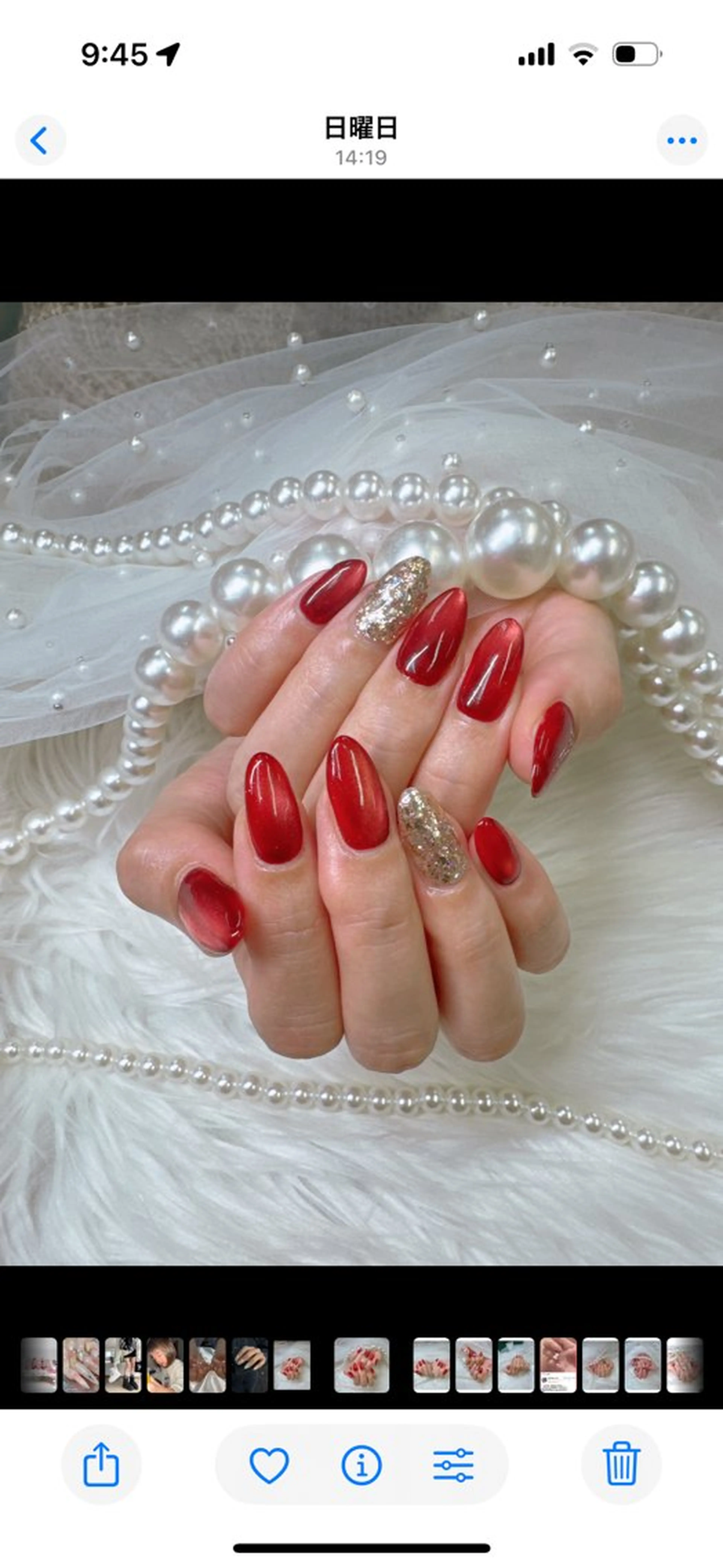 ネイル べっ甲ネイル ボルドー チークネイル ドット フットネイル ハンドネイル Queeens nailのネイルデザイン