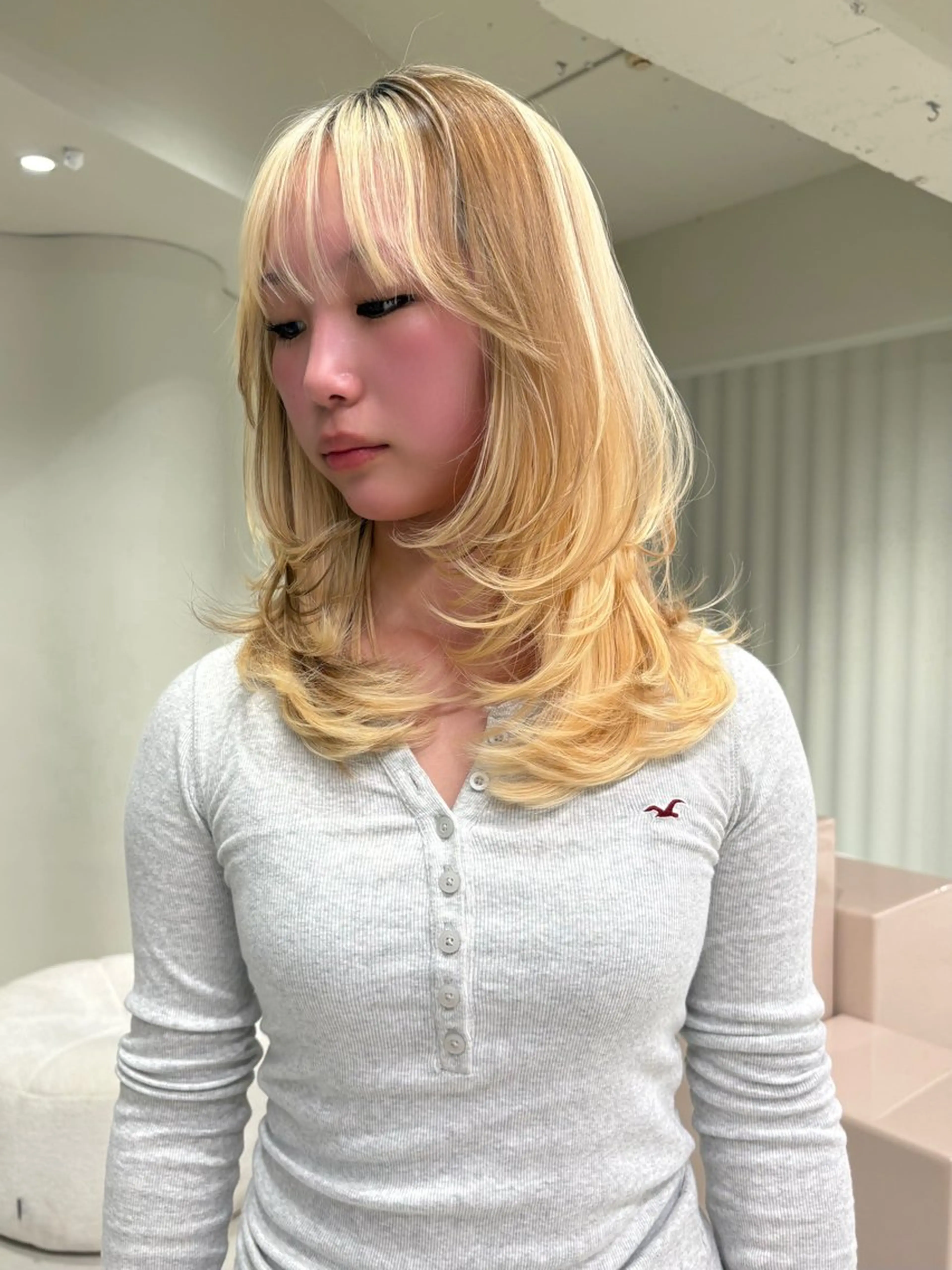 セミロング カラー レイヤーカット カット 海外レイヤー /NAGISAのヘアスタイル
