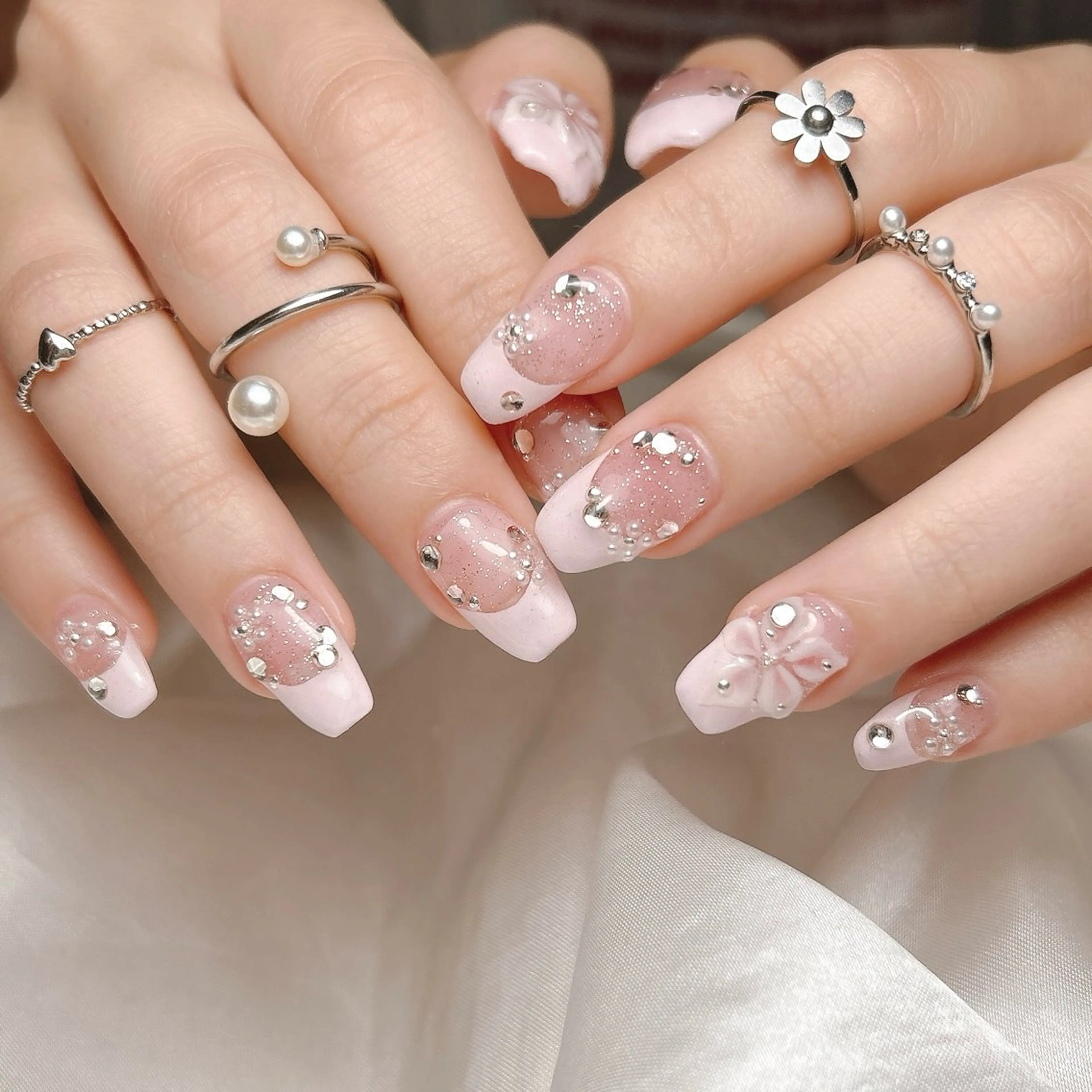 ネイル フレンチネイル ピンク ハンドネイル junna 金山.東別院.上前津のネイルデザイン