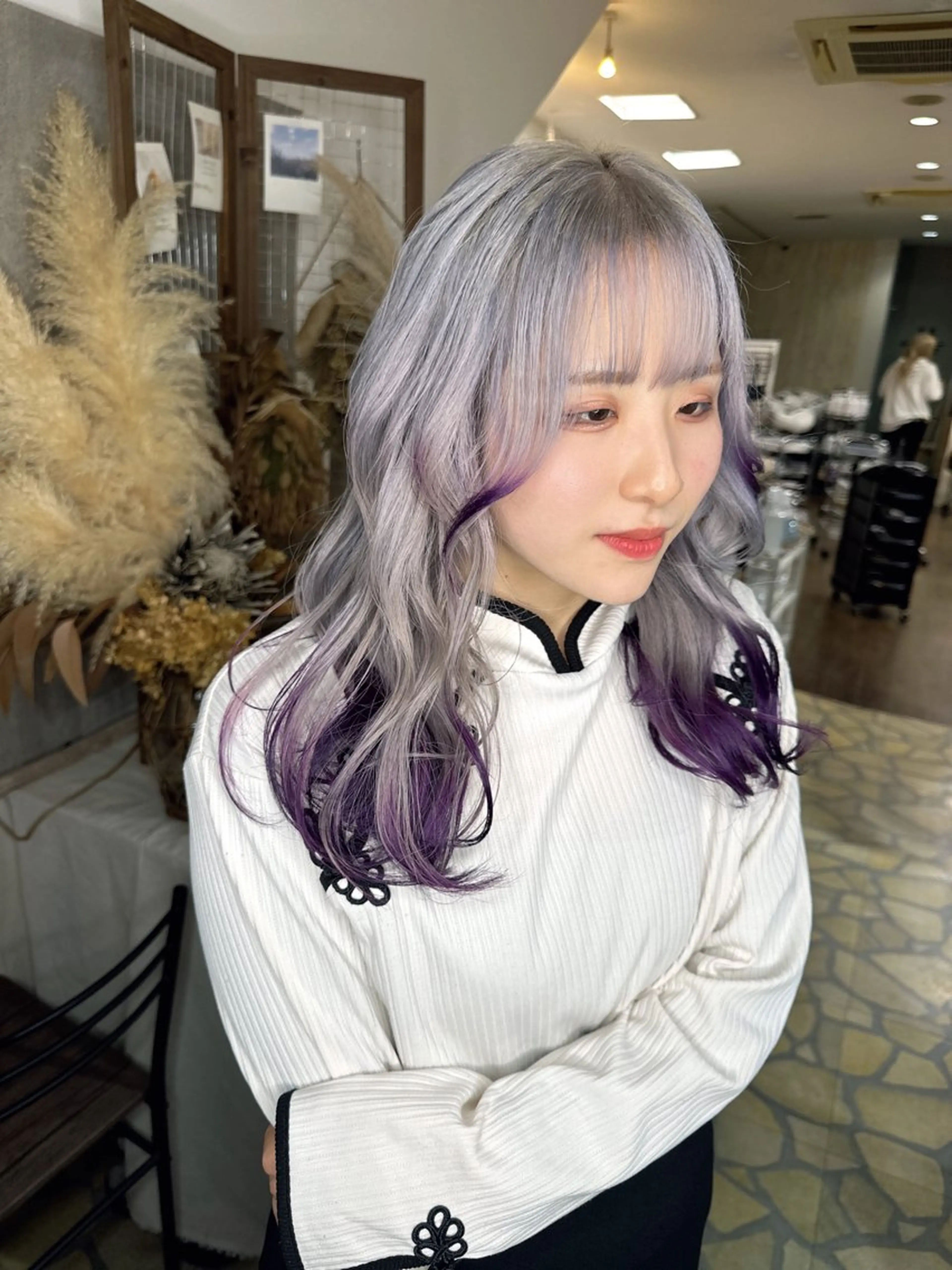 ミディアム ヘアカラー 植田 /エクステ /ブリーチ/髪質改善のヘアスタイル