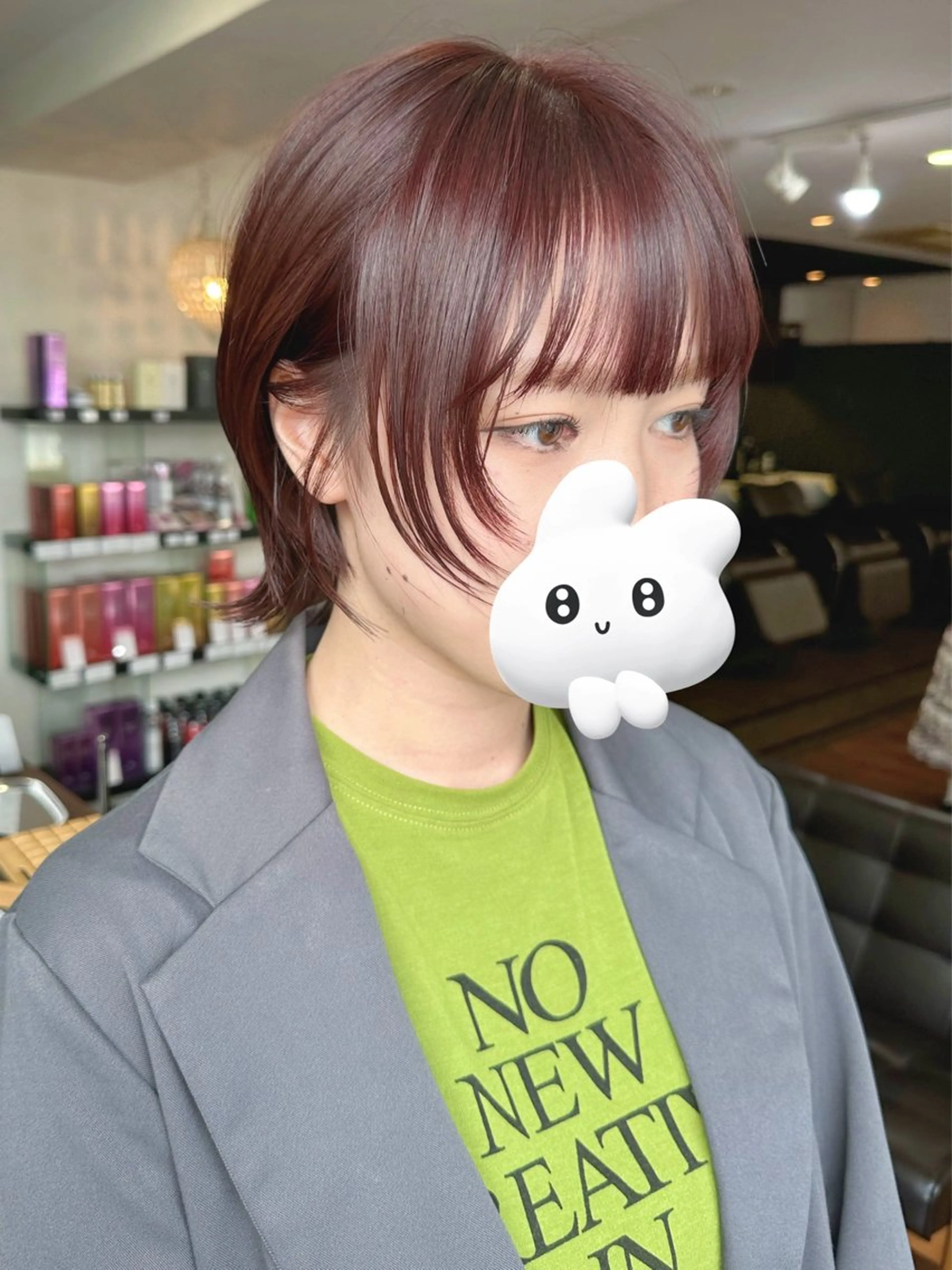 ショート カラー 顔周りカット 伸ばしかけ ショートヘア ウルフカット カット ヘアカラー トリートメント トレンドヘア🌿 chinariのヘアスタイル