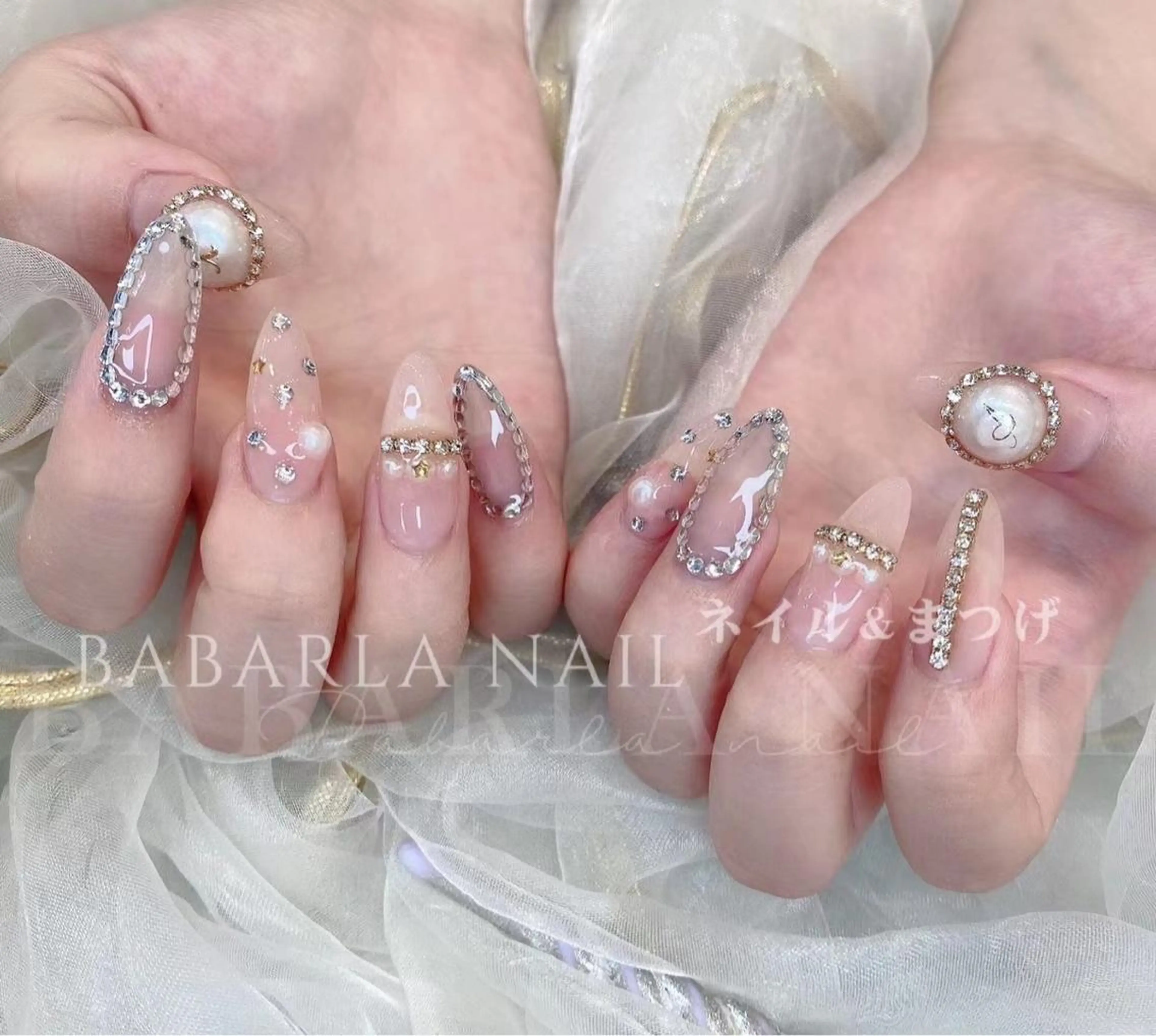 ネイル クリアネイル ラメ(グリッター) ストーンネイル Babarla nailのネイルデザイン