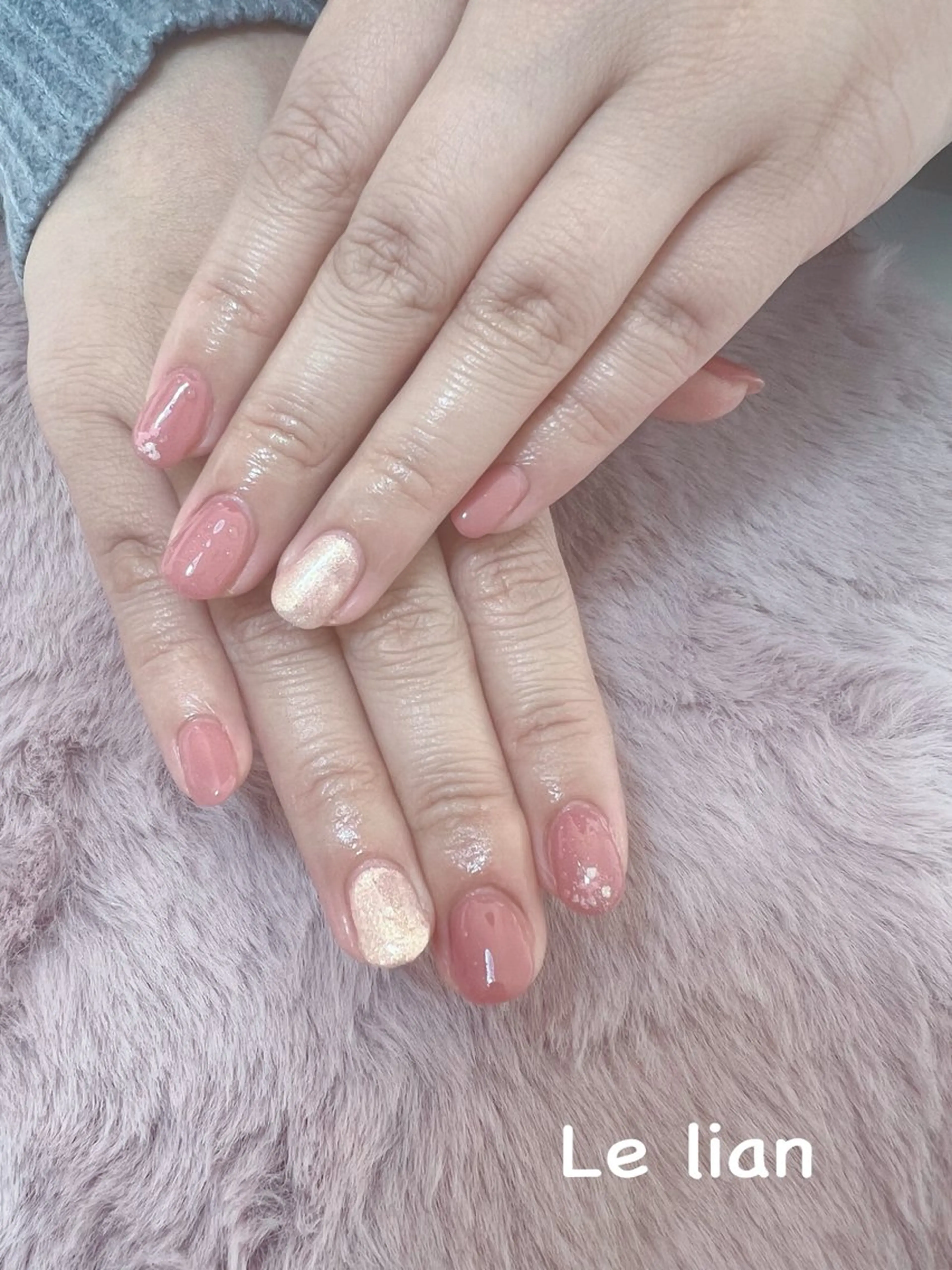 ネイル ラメ(グリッター) ワンカラーネイル シンプルネイル Le lianのネイルデザイン