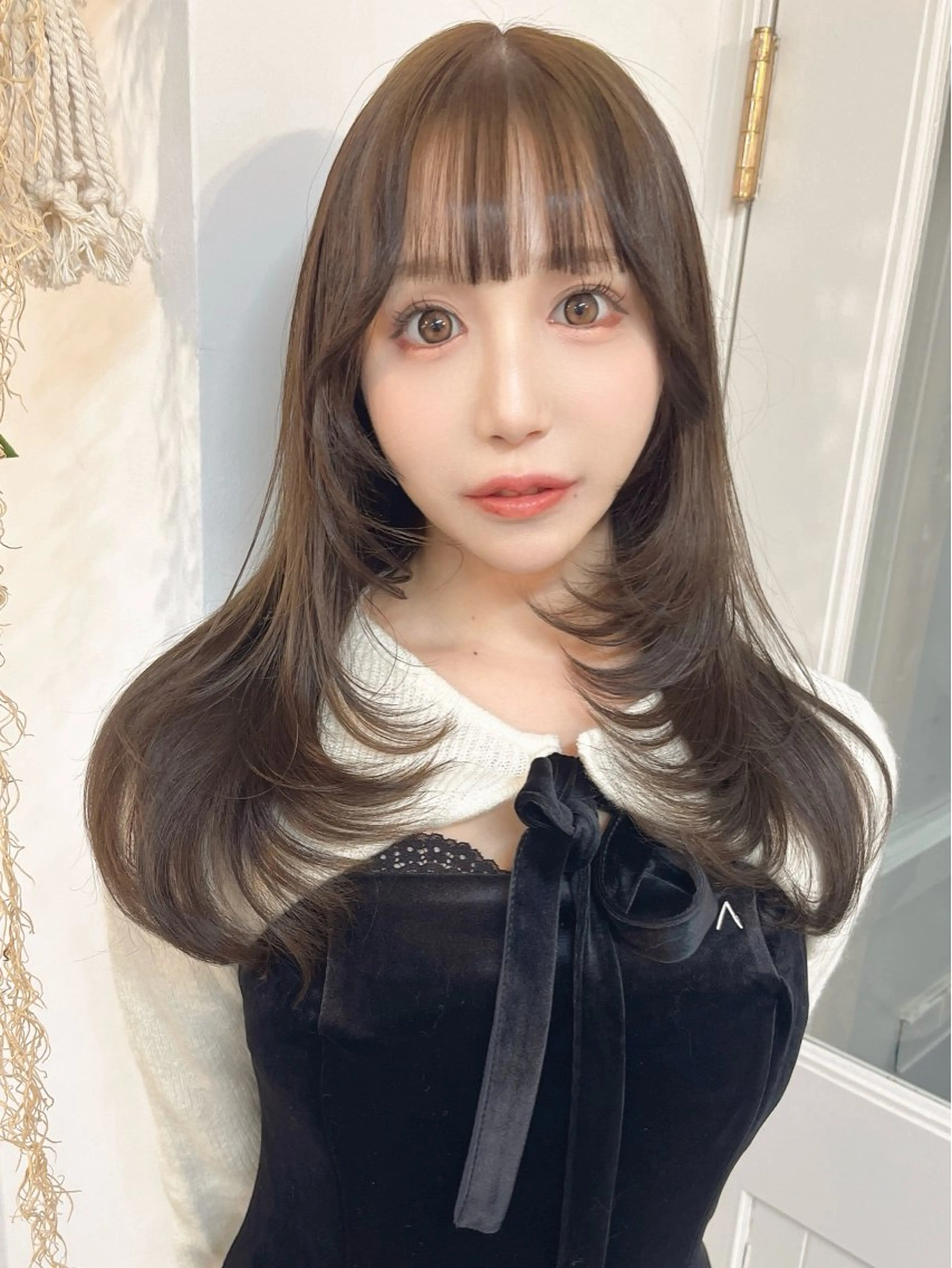 セミロング 前髪&顔周りカット/ 韓国レイヤー/シバタのヘアスタイル