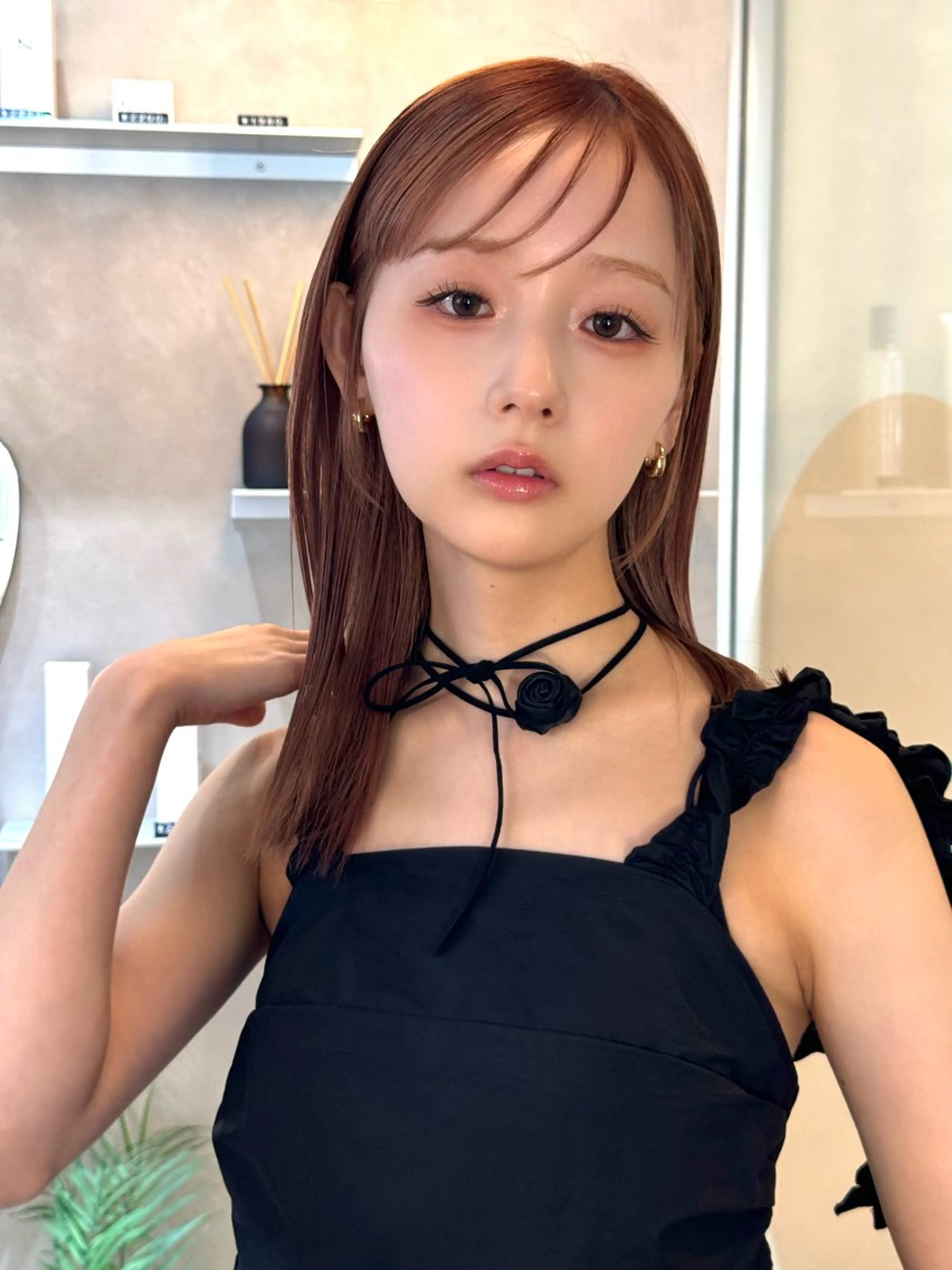 ミディアム カラー ヘアアレンジ カット ヘアカラー トリートメント NANA／trend style🕊🍑のヘアスタイル