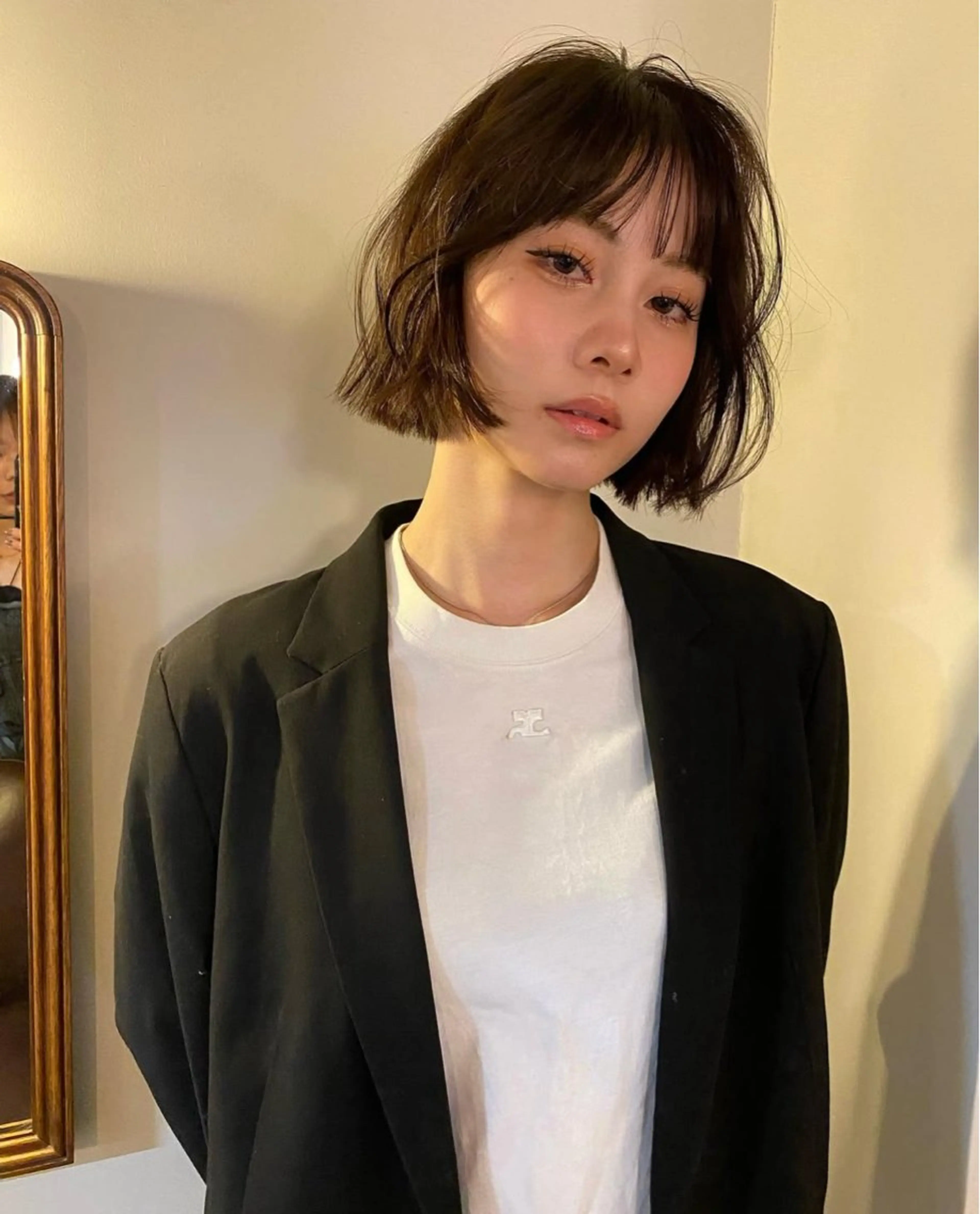 ミディアム カラー カット ヘアカラー トリートメント 森田遥奈/透明感カラ ー/似合わせカットのヘアスタイル