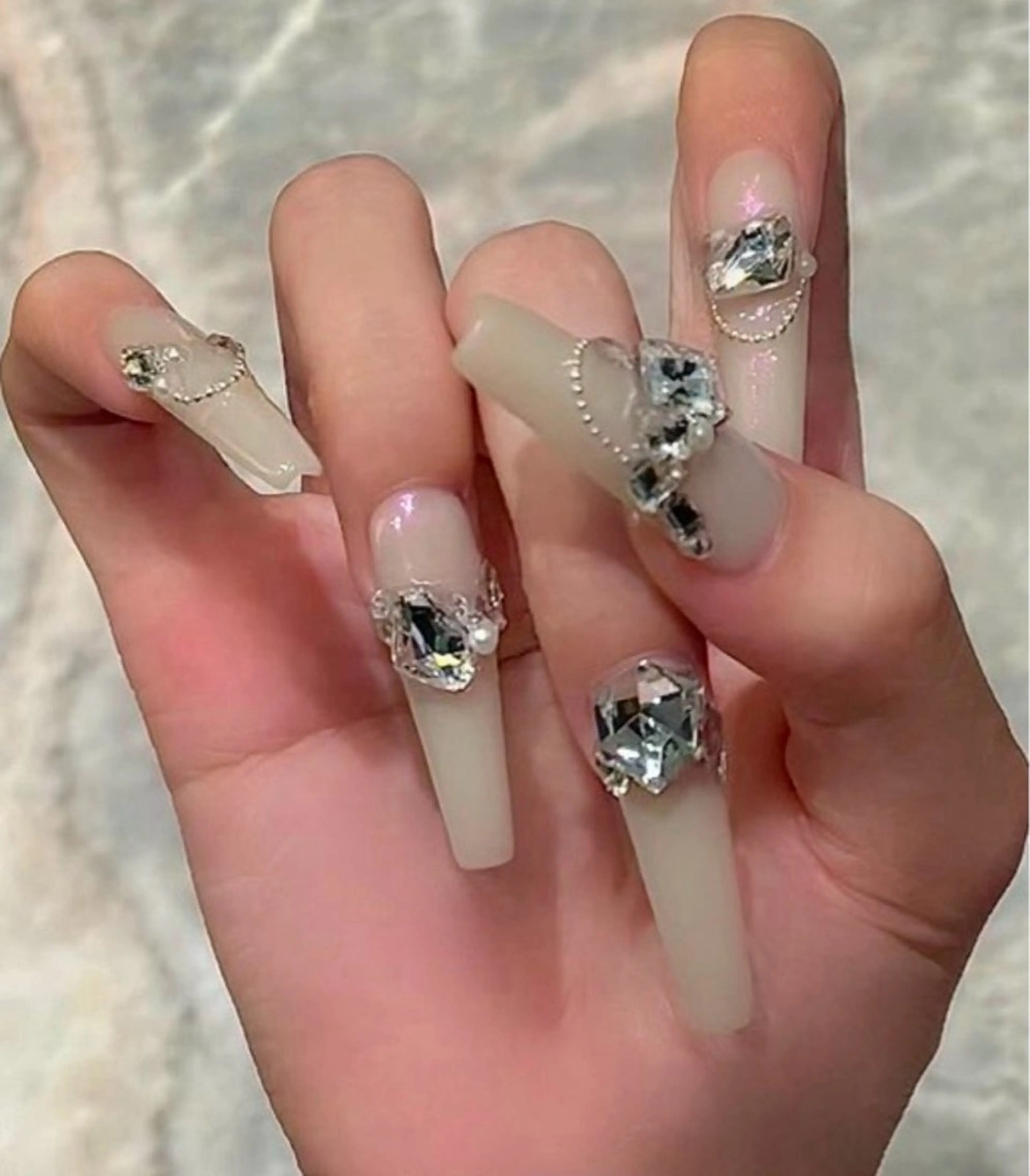 ネイル 長さ出し グラデーション キラキラネイル マグネットネイル ミラーネイル Lee Nails チップ長さだし専門店のネイルデザイン