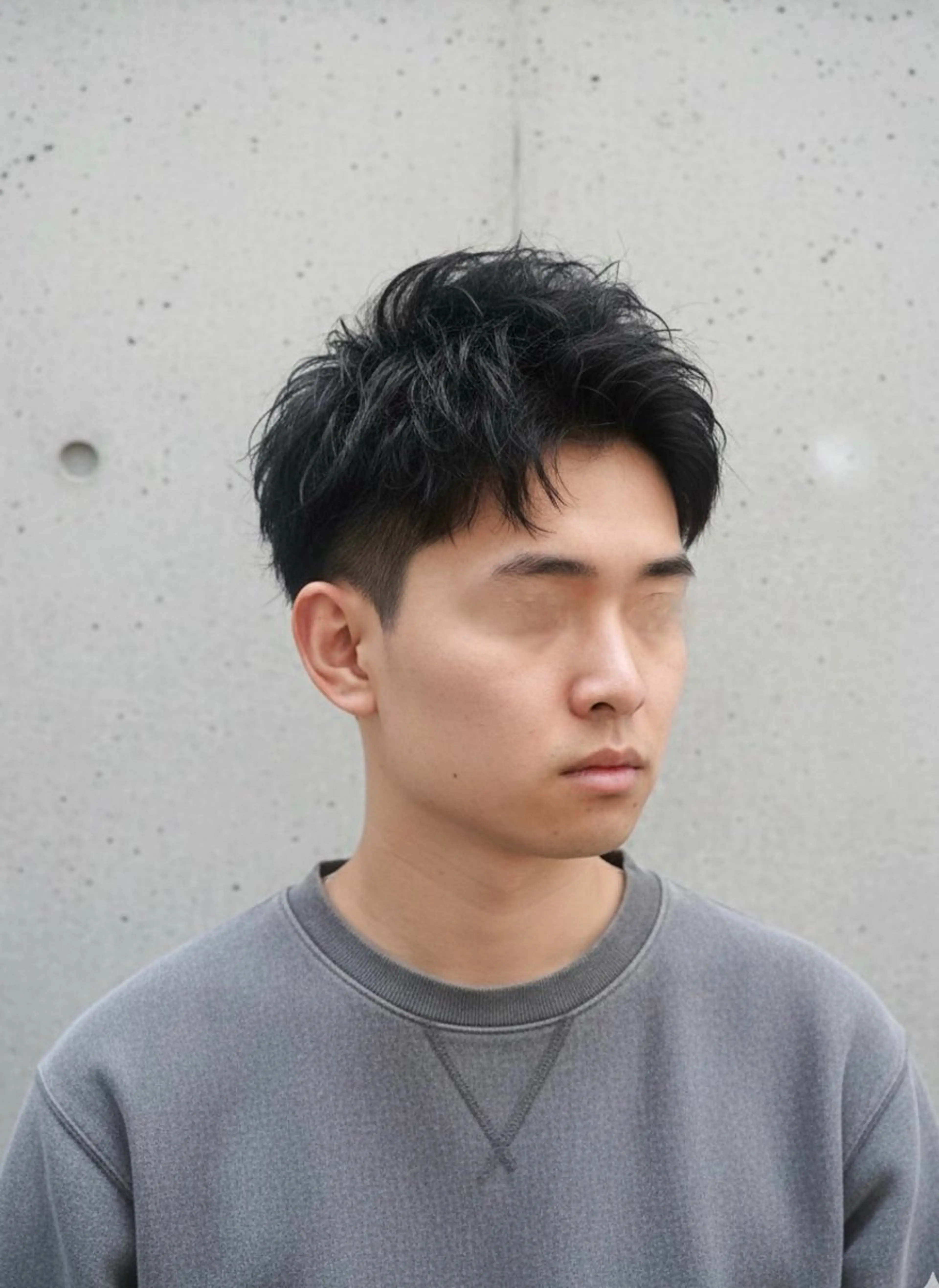 ショート メンズ アップバング 刈り上げ くせ毛 カット 大人メンズパーマ /石川瑠青のヘアスタイル