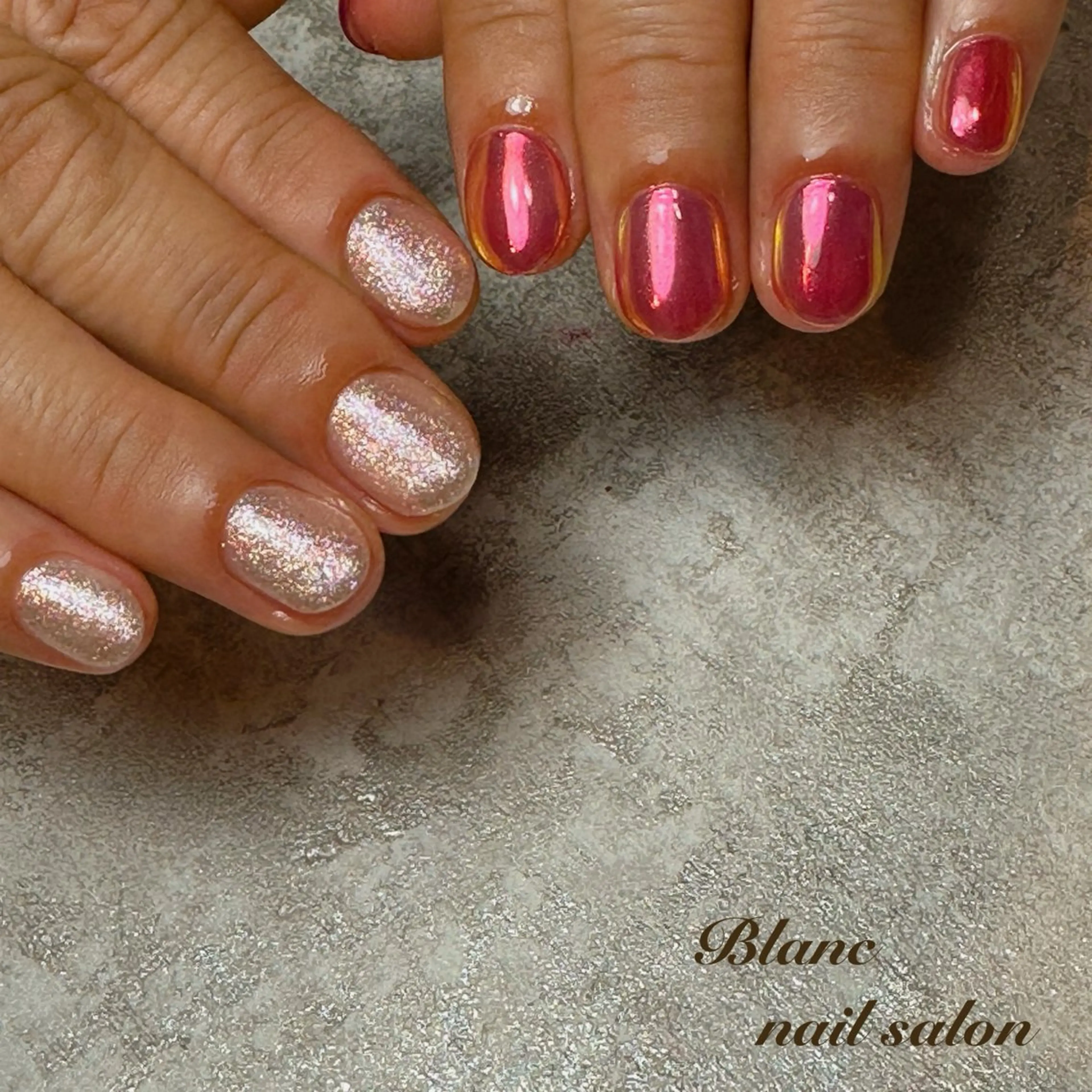 ネイル オーロラネイル ラメ(グリッター) Blanc ブランのネイルデザイン