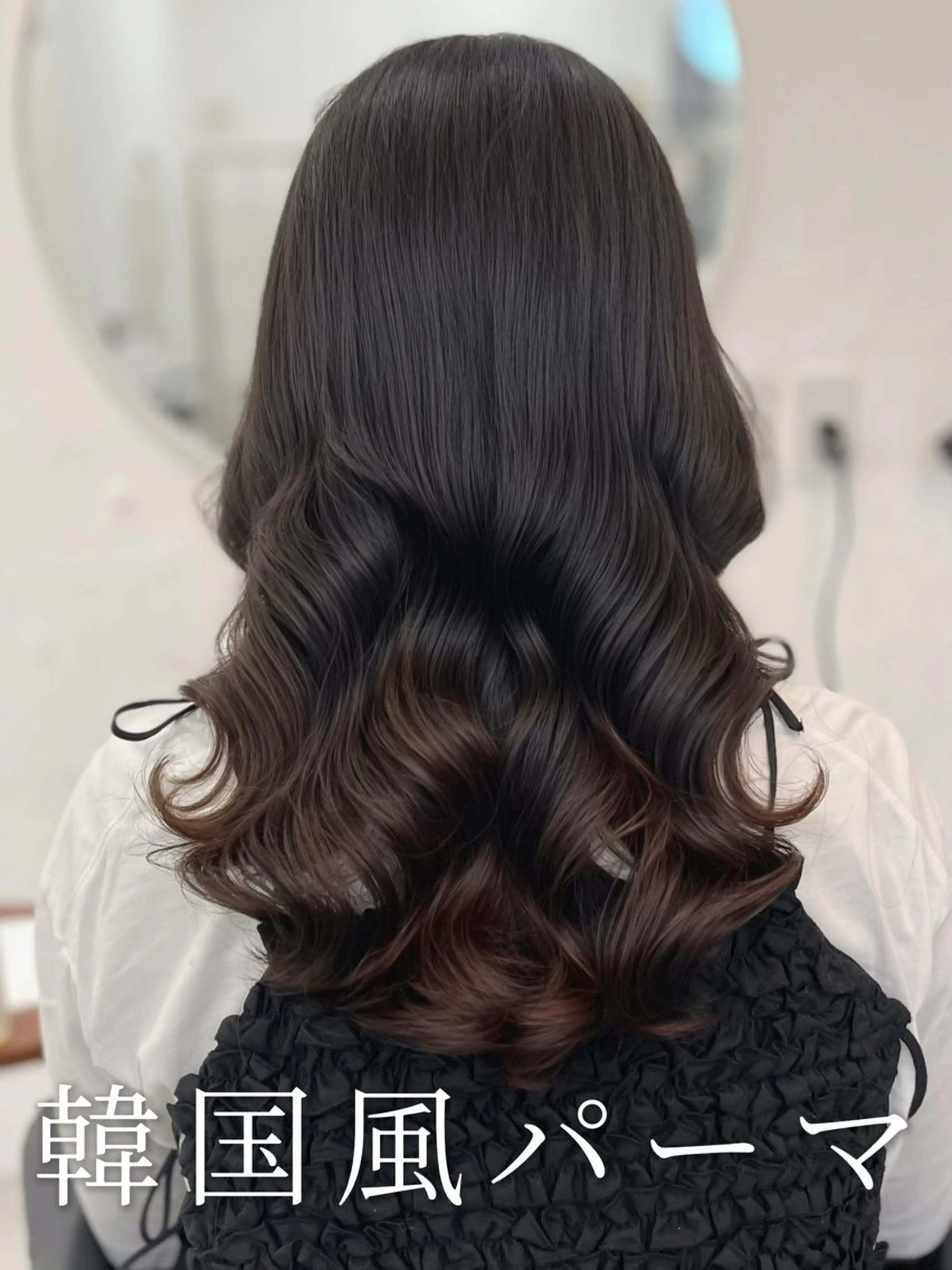 セミロング セミロングパーマ 韓国風ヘア カット パーマ 波巻きウェーブ 韓国風パーマ 纐纈のヘアスタイル