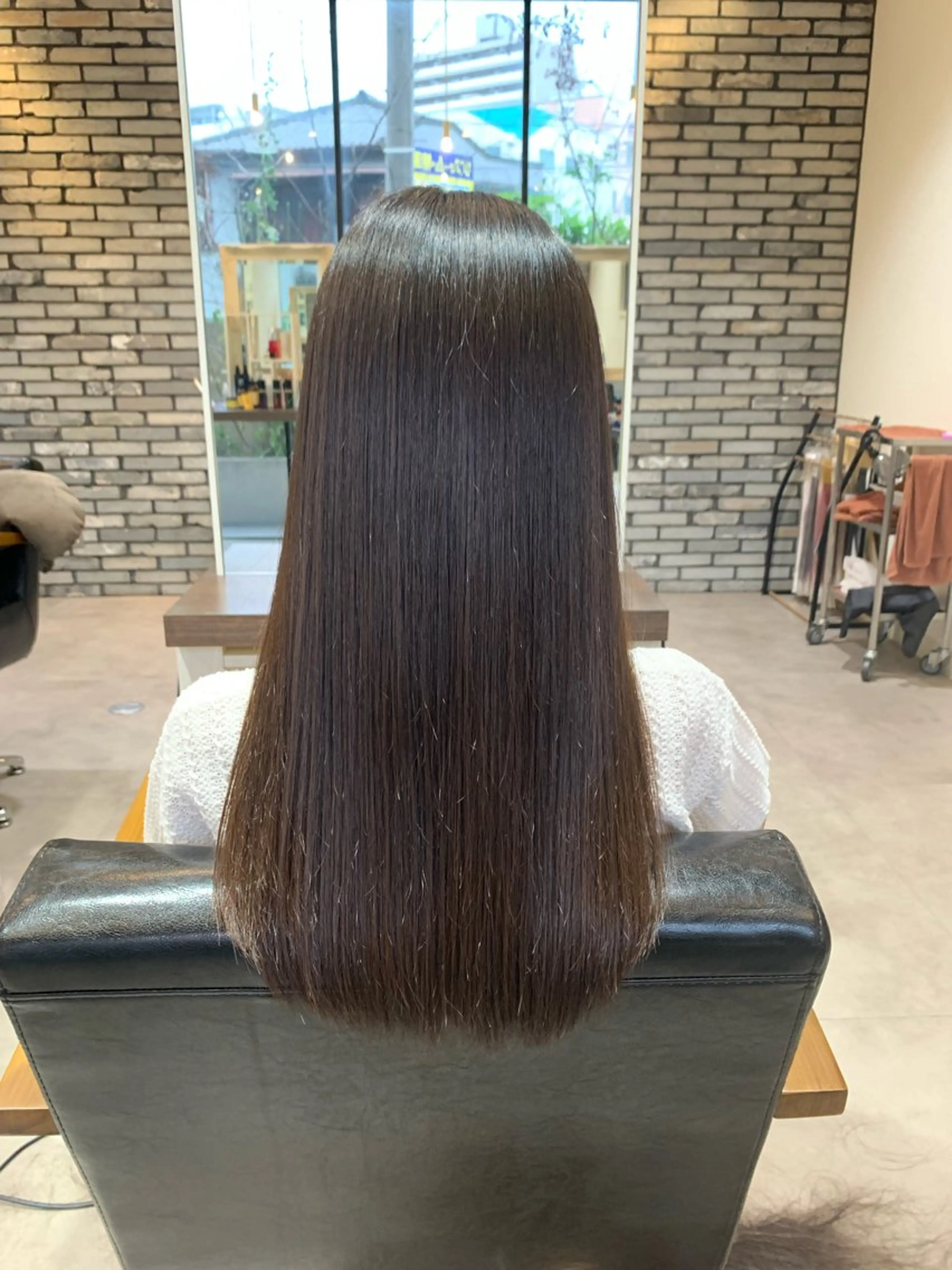 ロング カラー カット 縮毛矯正 地毛風ストレート/ 髪質改善/榎本流行のヘアスタイル