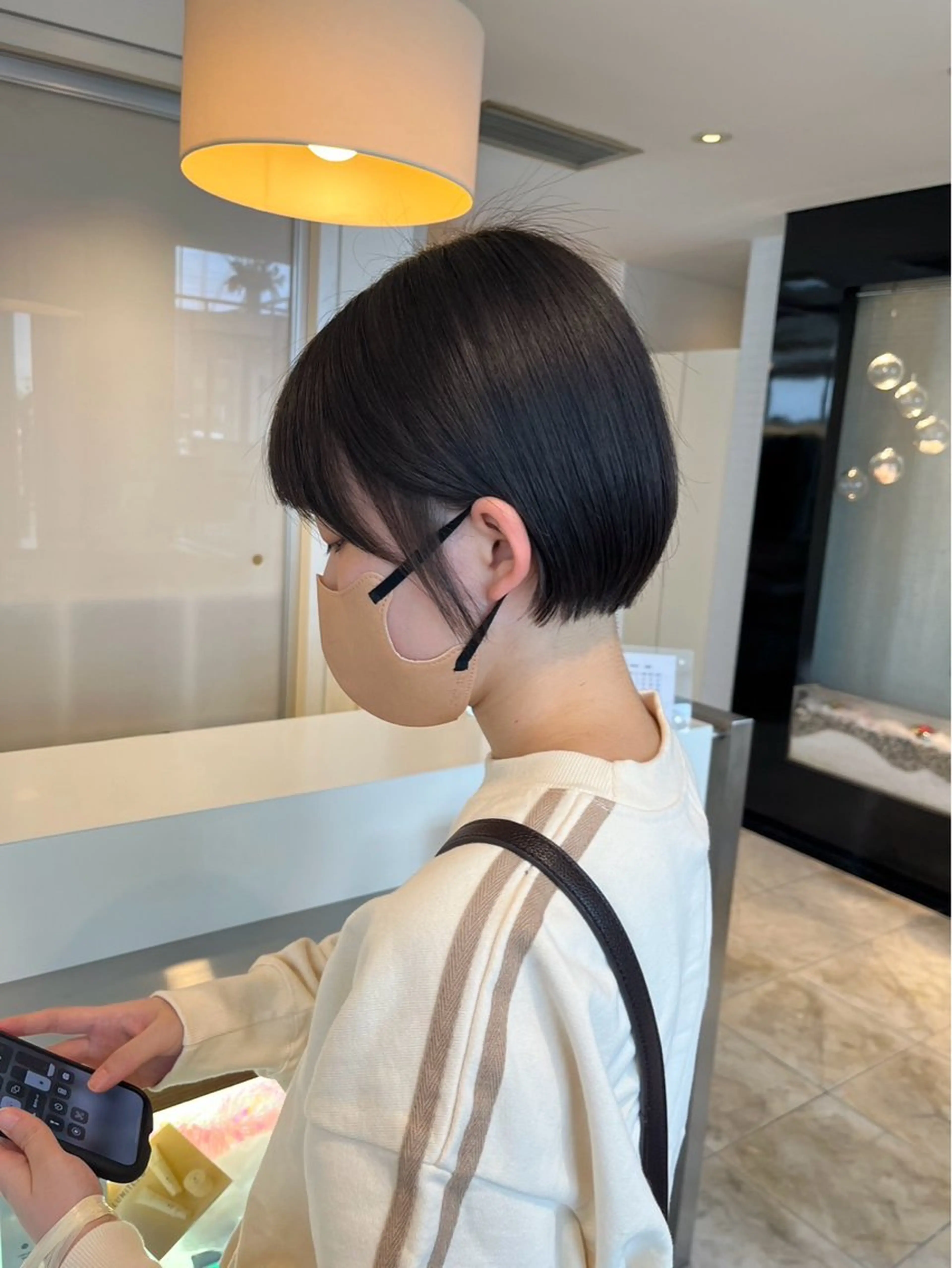 ショート パーマ Agu hair grove 金沢八日市店所属・名竹聖治/透明感 カラー/縮毛矯正のヘアスタイル