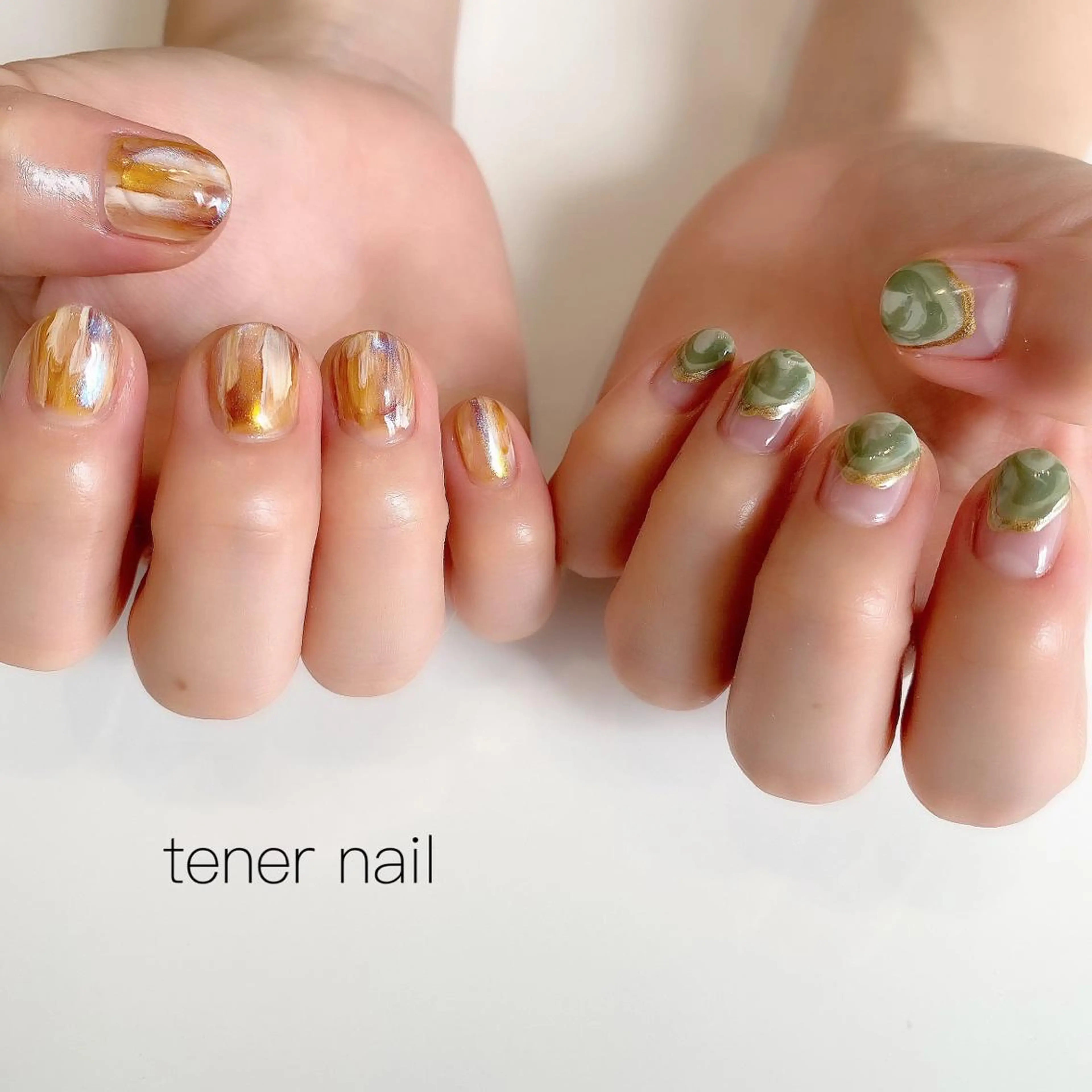 ネイル べっ甲ネイル フレンチネイル テネルネイル tener nailのネイルデザイン