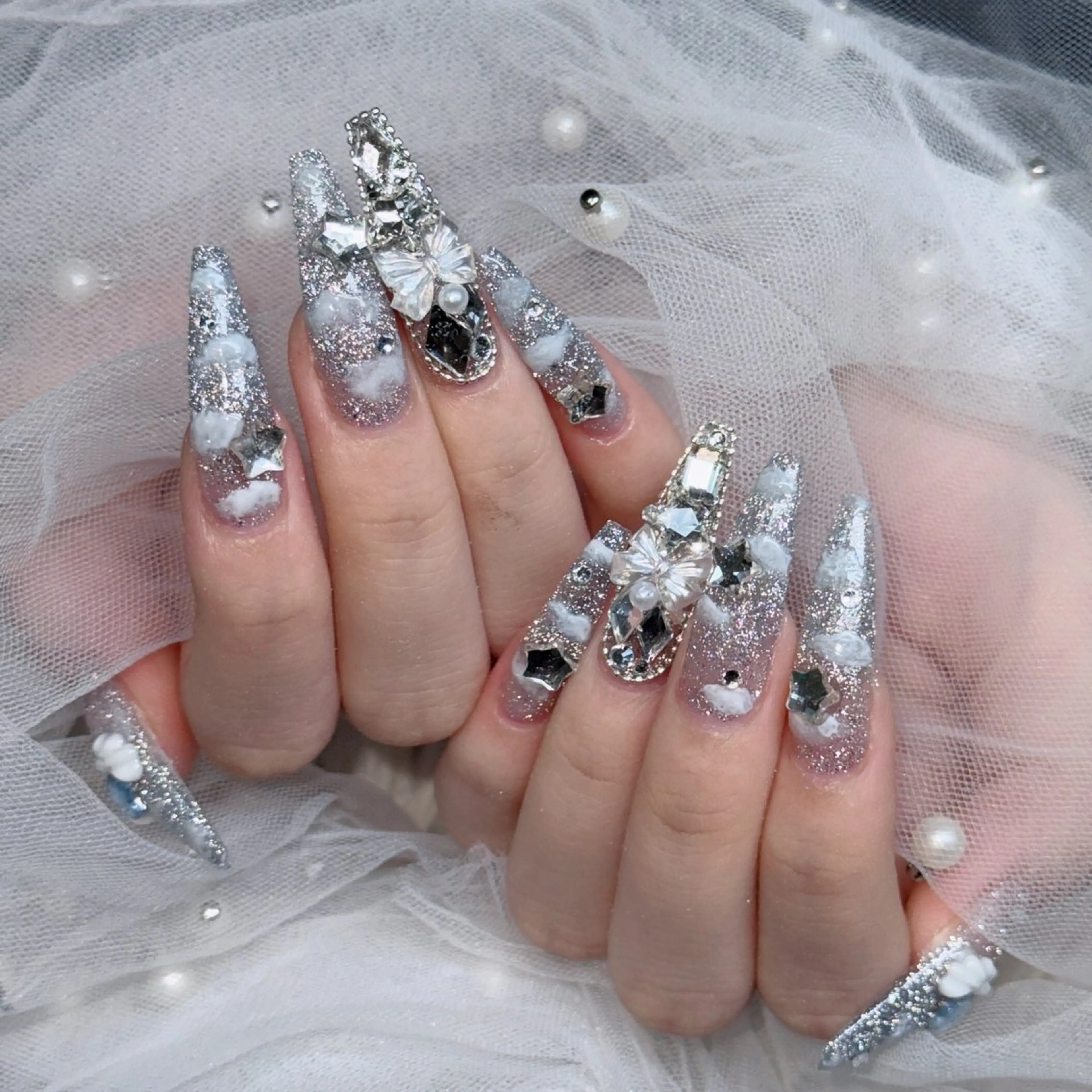 ネイル フットネイル フレンチネイル グラデーション 韓国ネイル ロングネイル ハンドネイル Hani Nail Salonのネイルデザイン