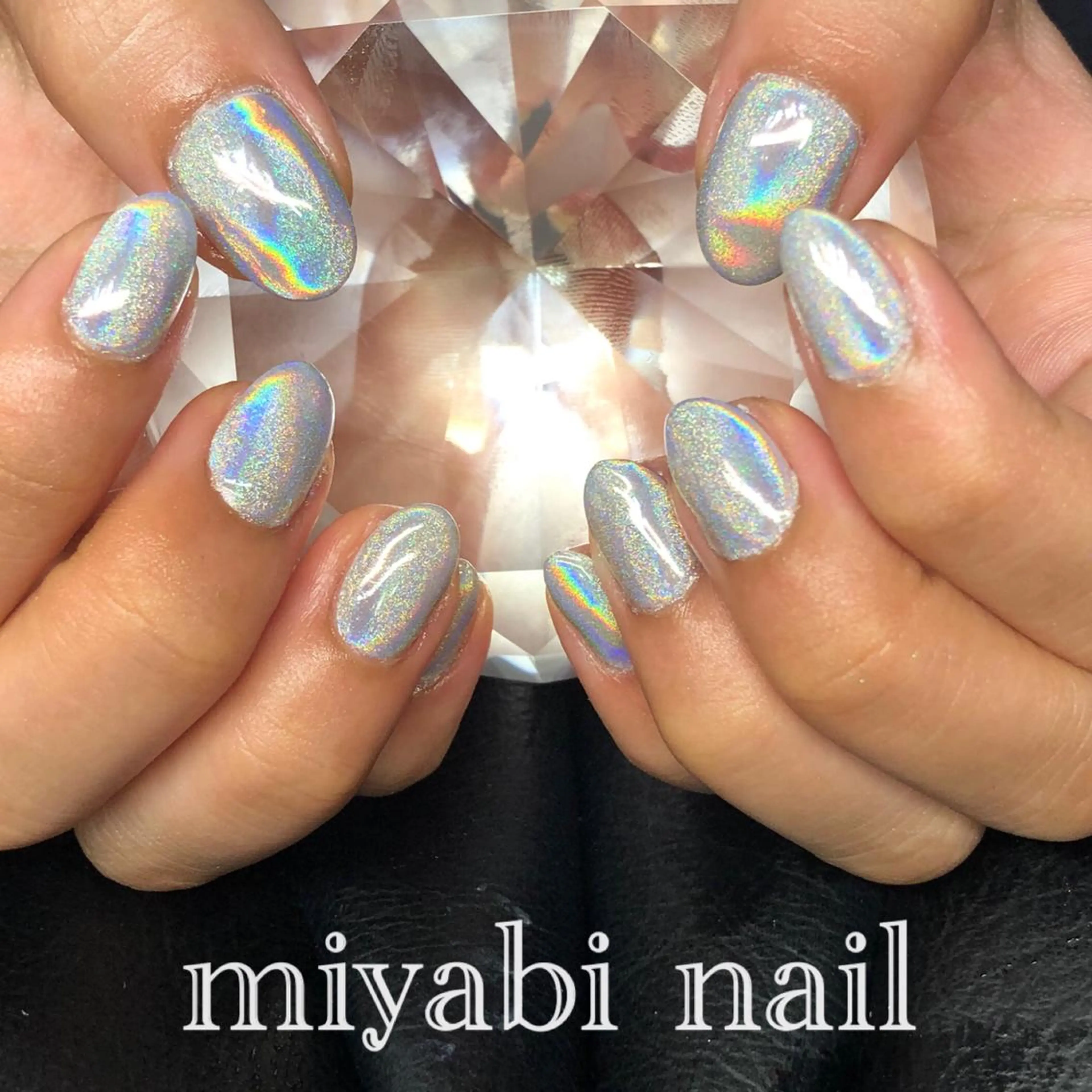 ネイル オーロラネイル ジェルネイル ミラーネイル ハンドネイル miyabi nail 桂川駅近くのネイルデザイン