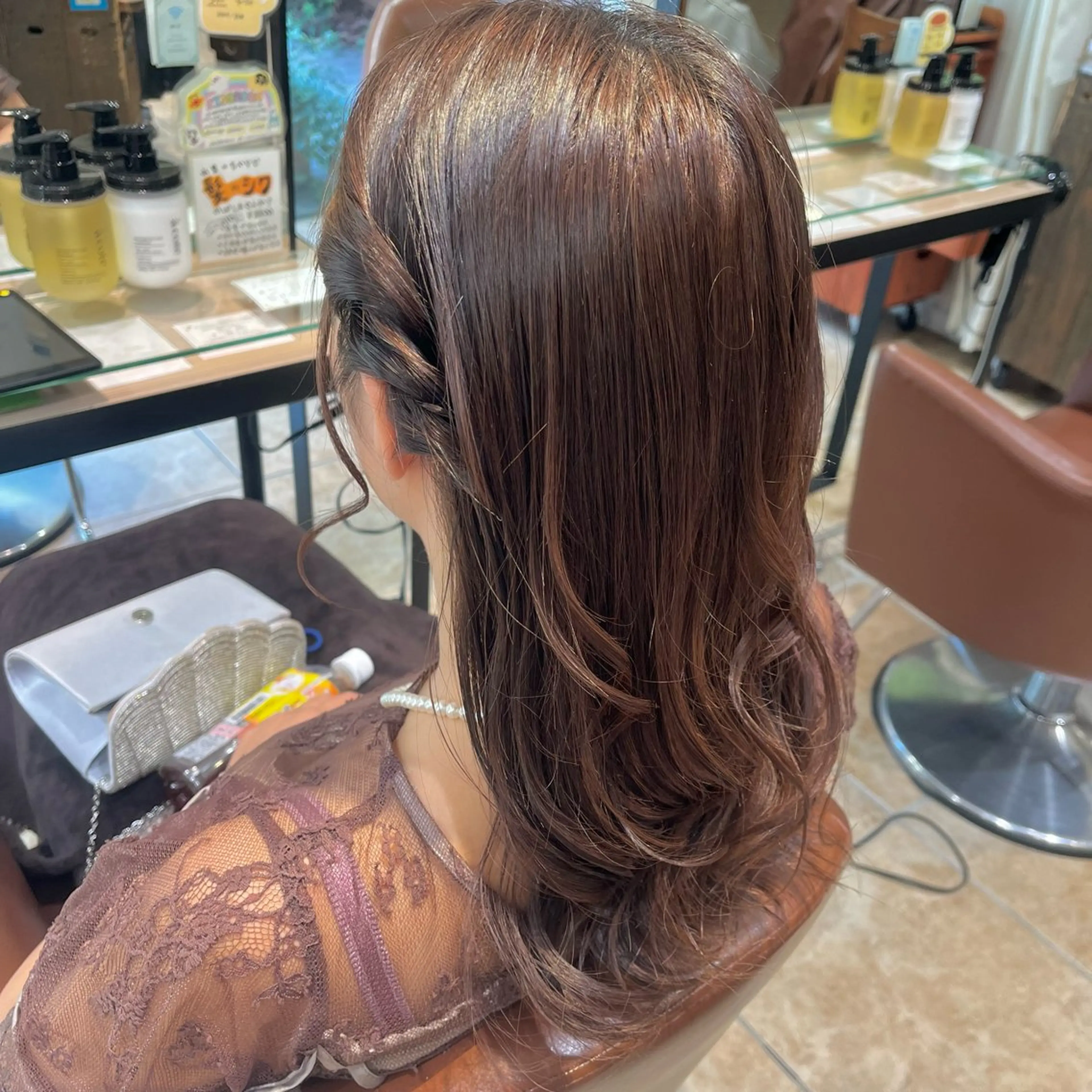 セミロング ヘアアレンジ ヘアセット YUMEKA🩶/ 透明感カラー🥣のヘアスタイル