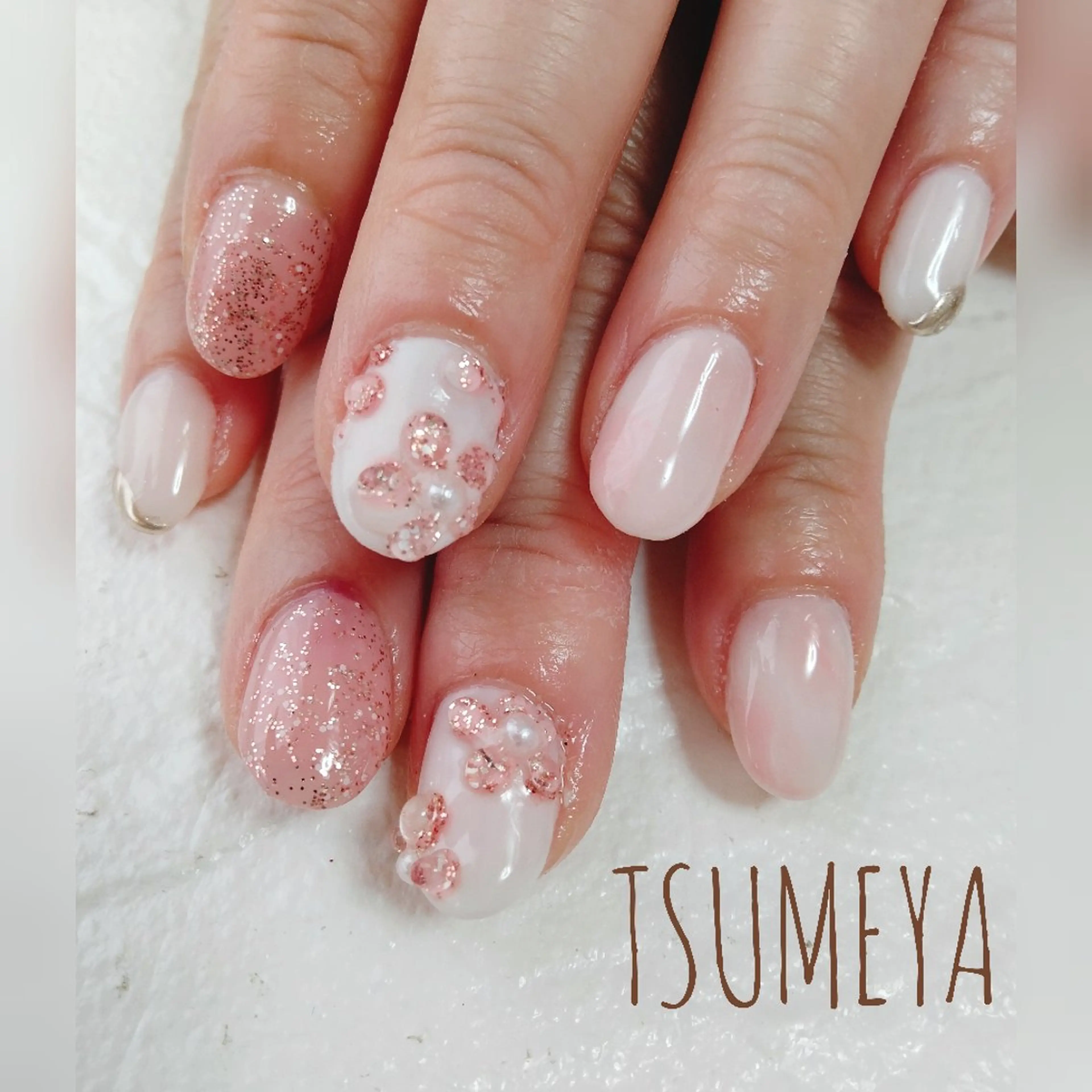 ネイル フラワーネイル ぷっくりネイル 春ネイル ハンドネイル _TSUMEYA _のネイルデザイン